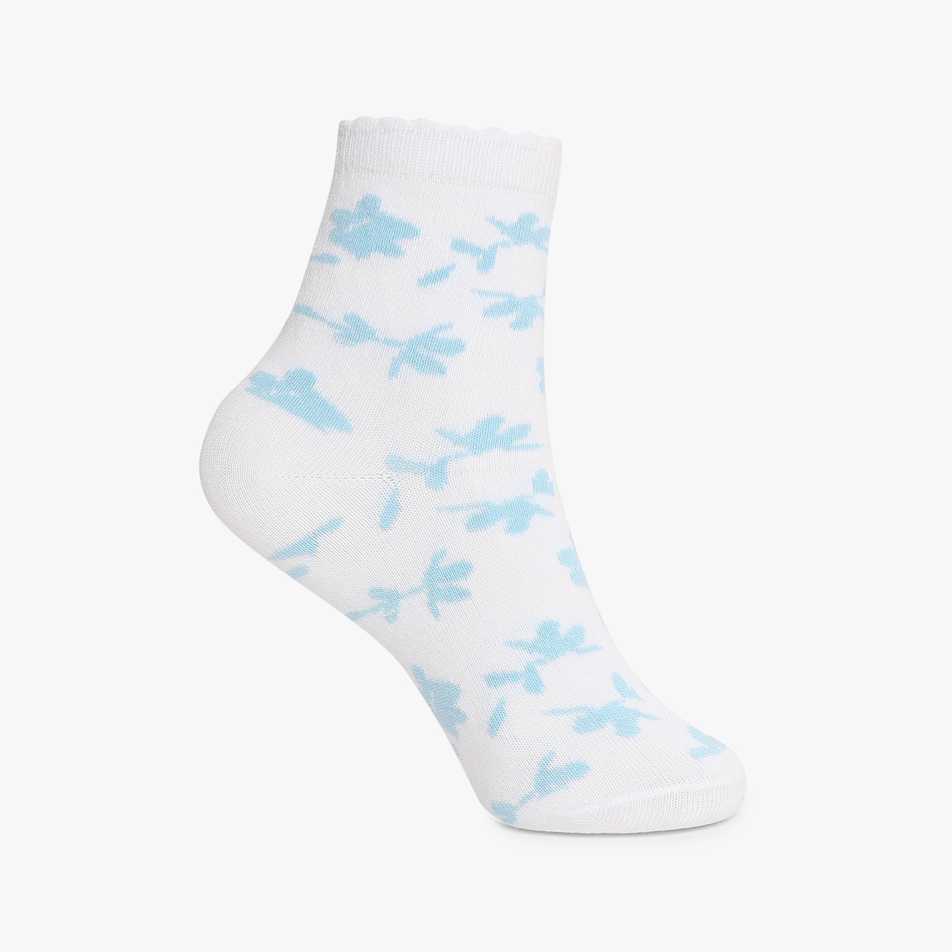 Girls Ankle Length Printed Socks (Pack of 2)