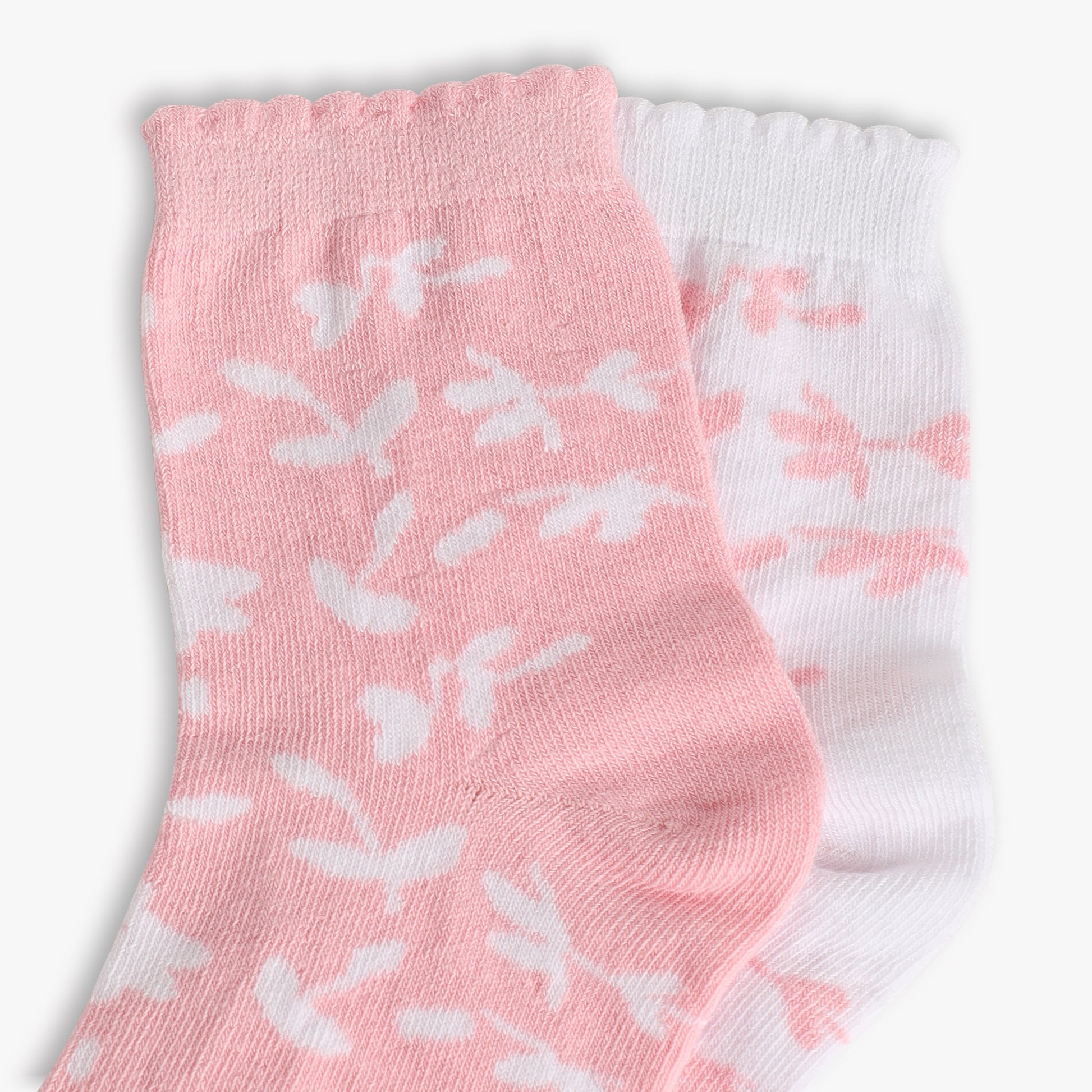 Girls Ankle Length Printed Socks (Pack of 2)