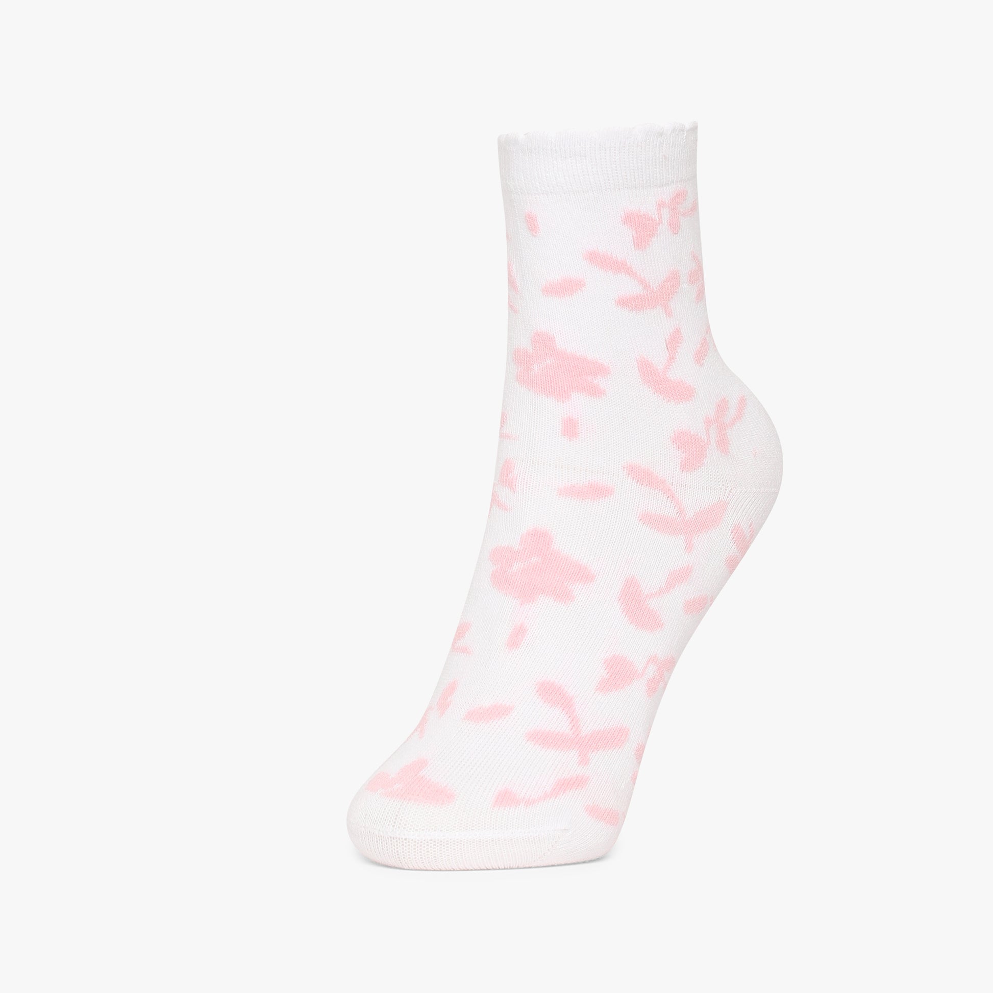 Girls Ankle Length Printed Socks (Pack of 2)