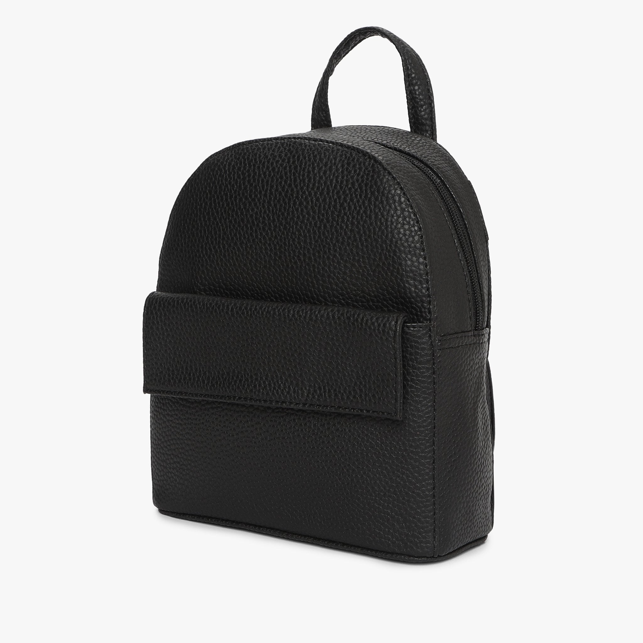Womens Black Solid Backpack