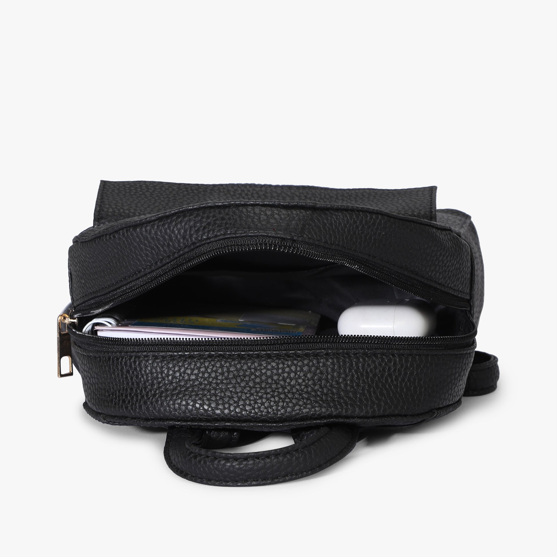 Womens Black Solid Backpack