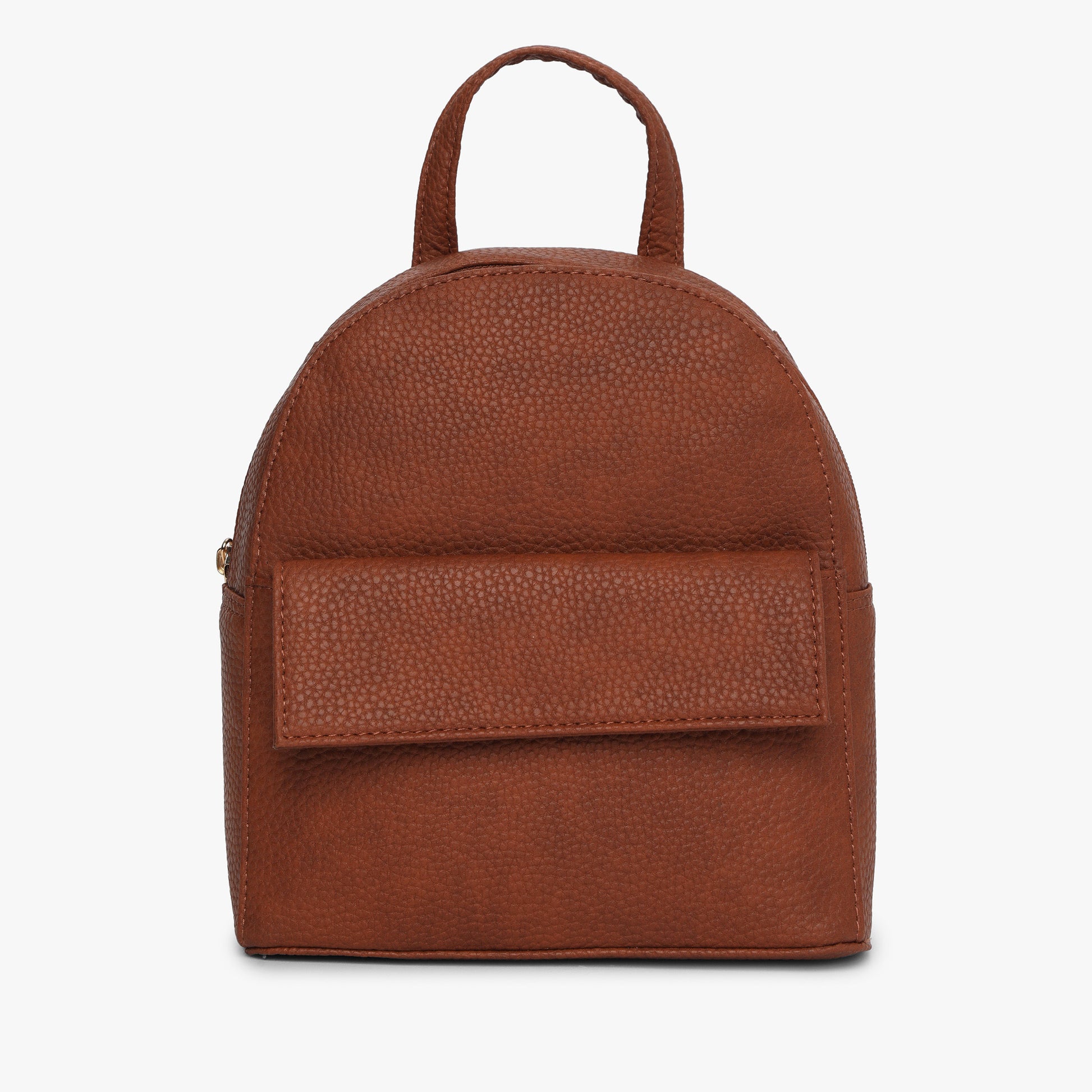 Womens Brown Solid Backpack