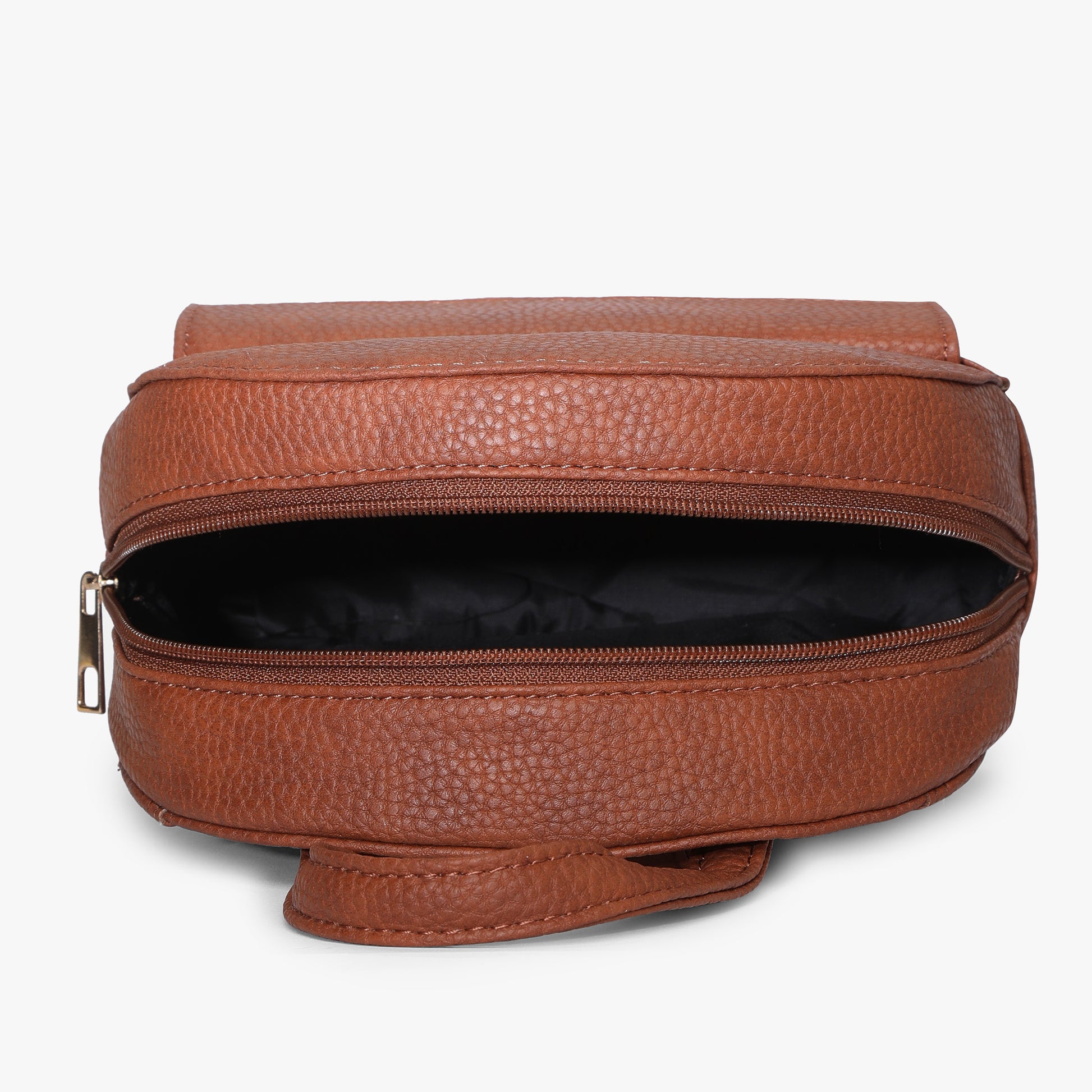 Womens Brown Solid Backpack