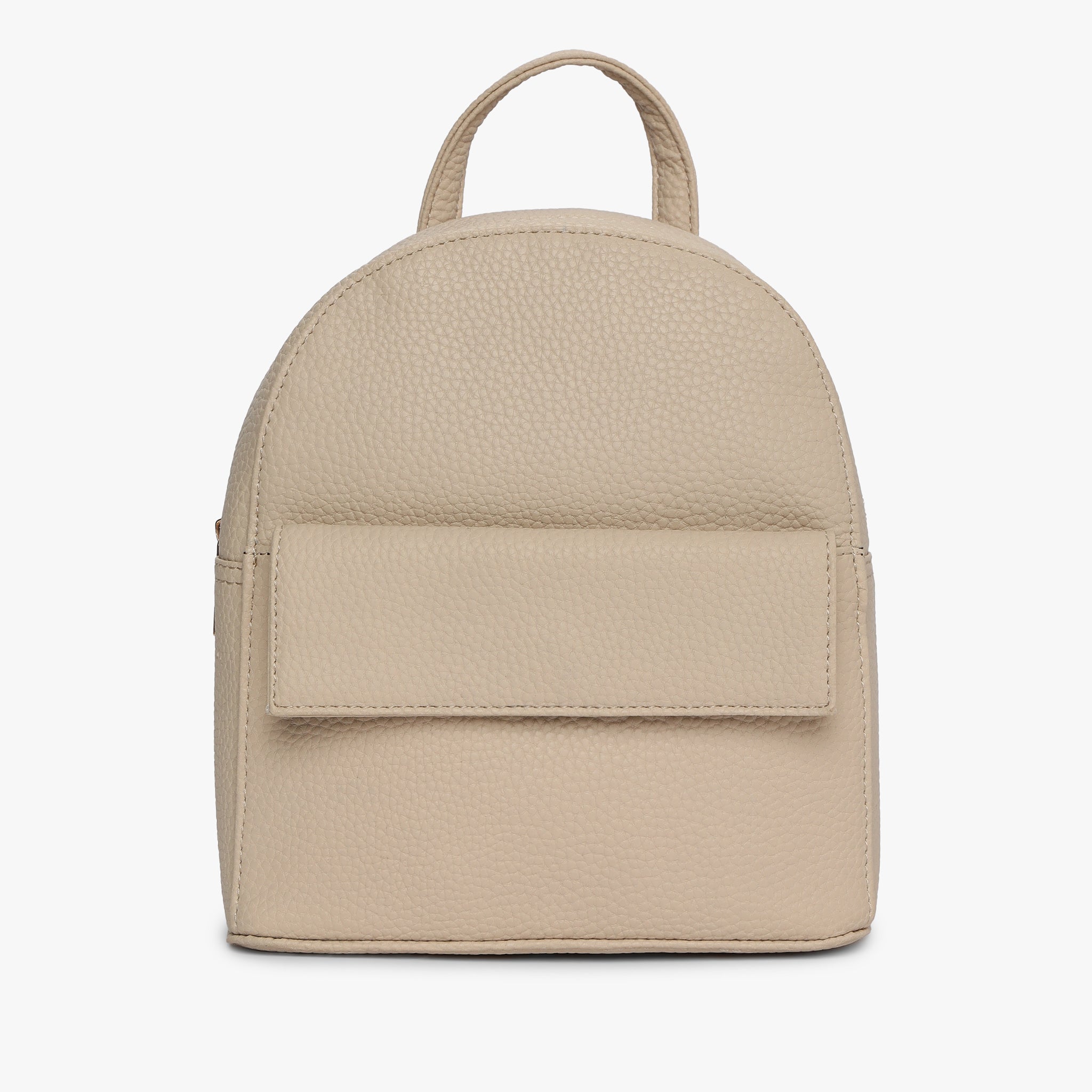 Womens Cream Solid Backpack