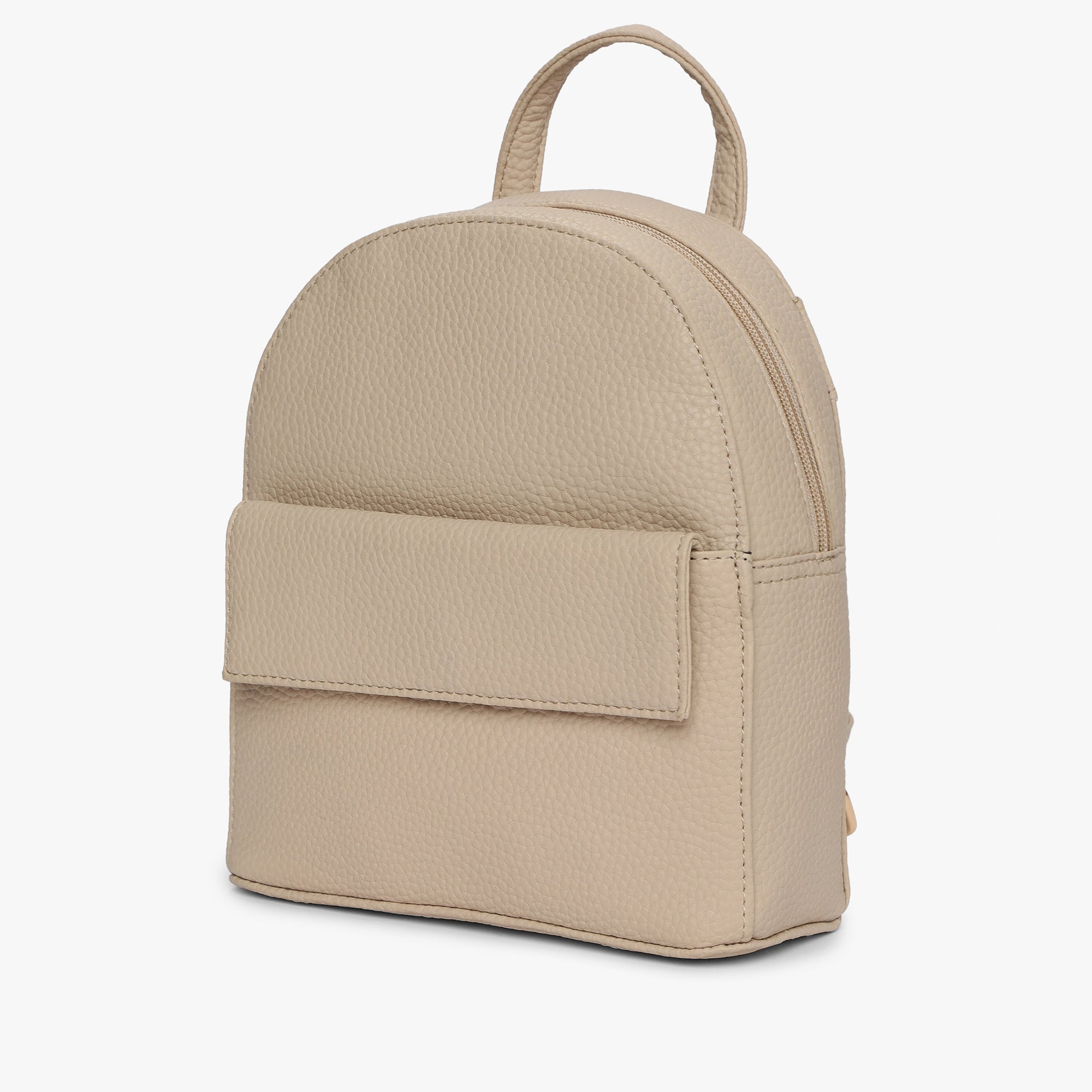 Womens Cream Solid Backpack