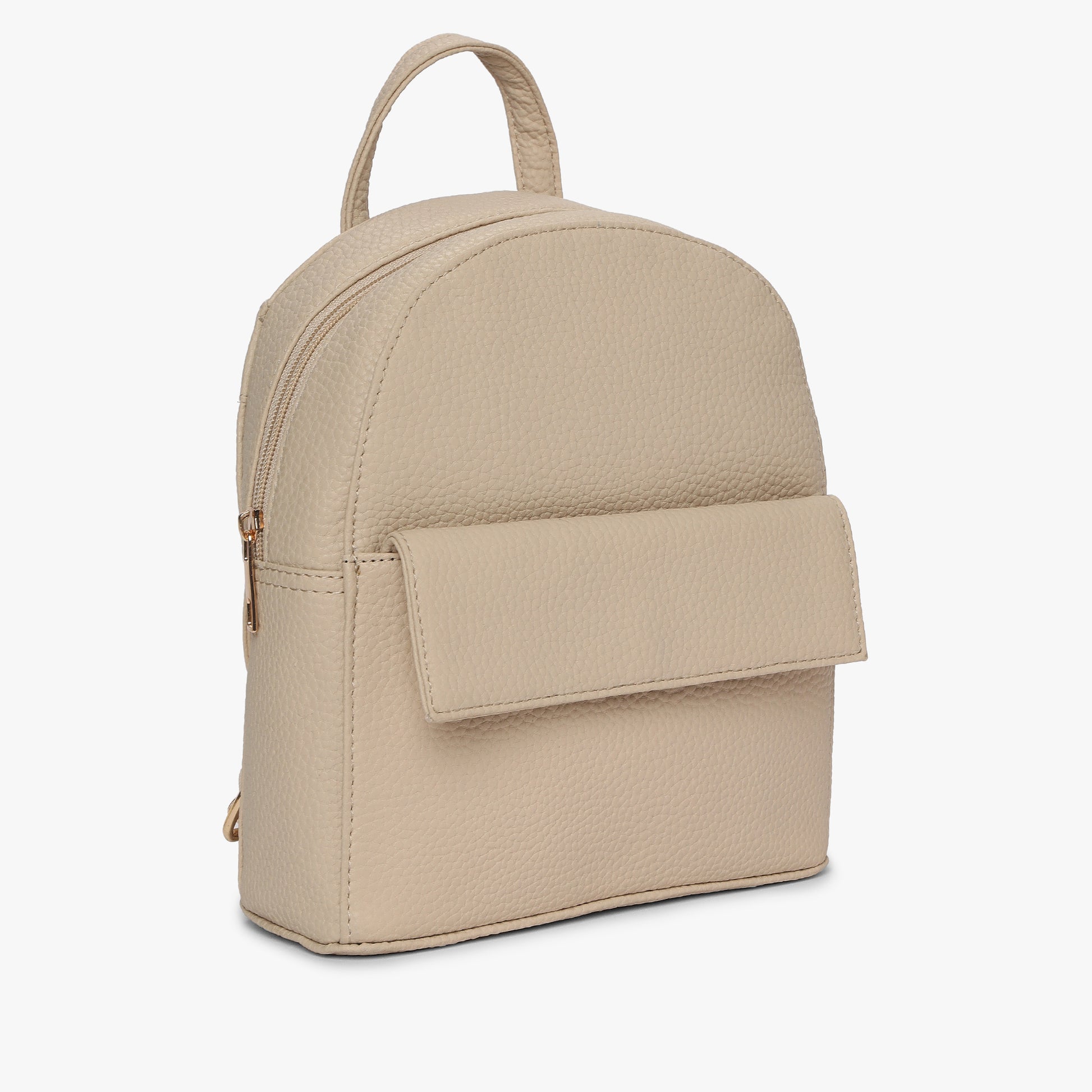 Womens Cream Solid Backpack