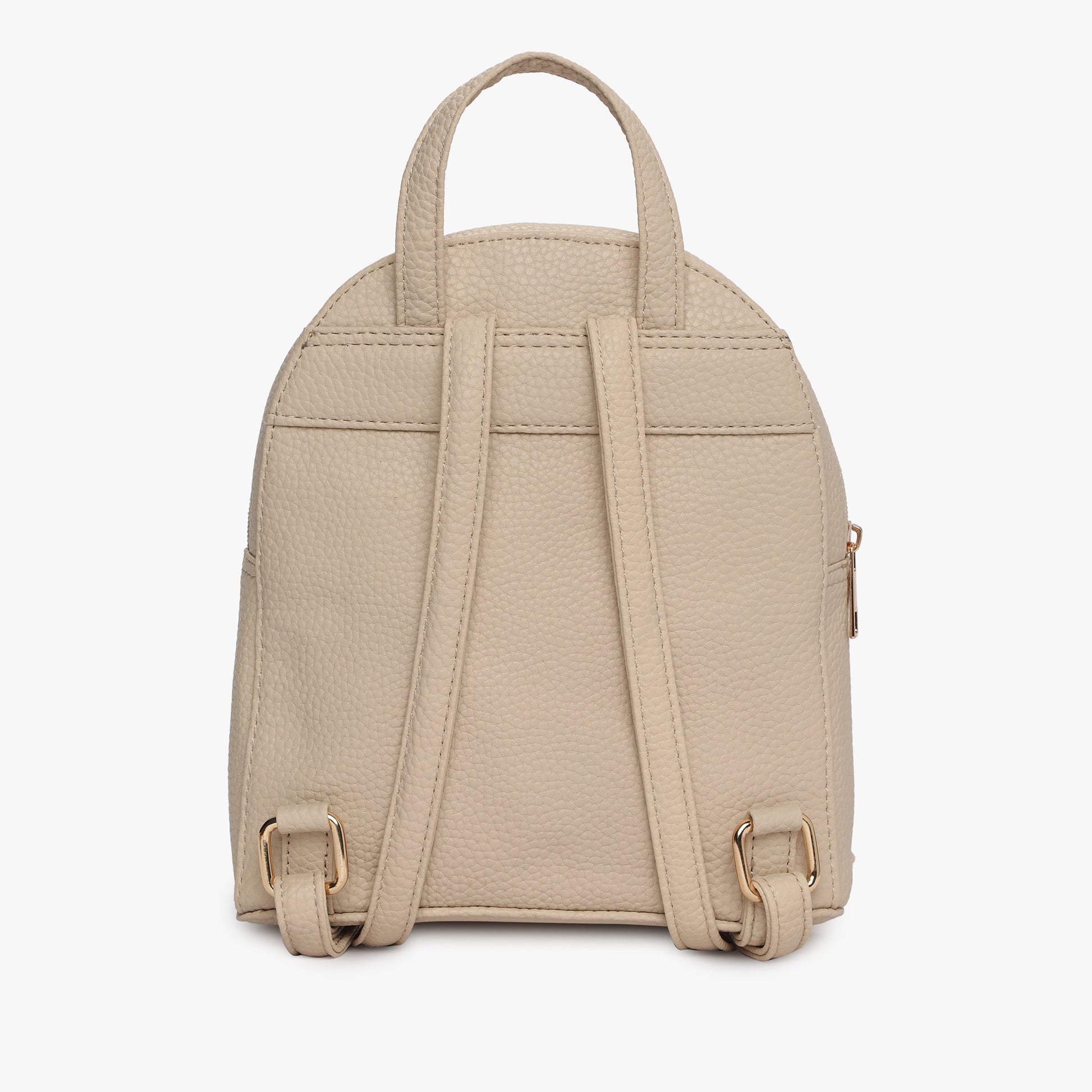 Womens Cream Solid Backpack
