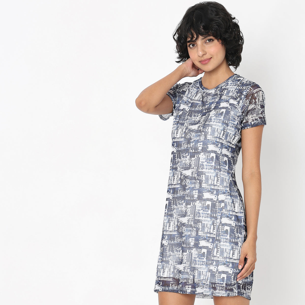 Regular Fit Printed Dress