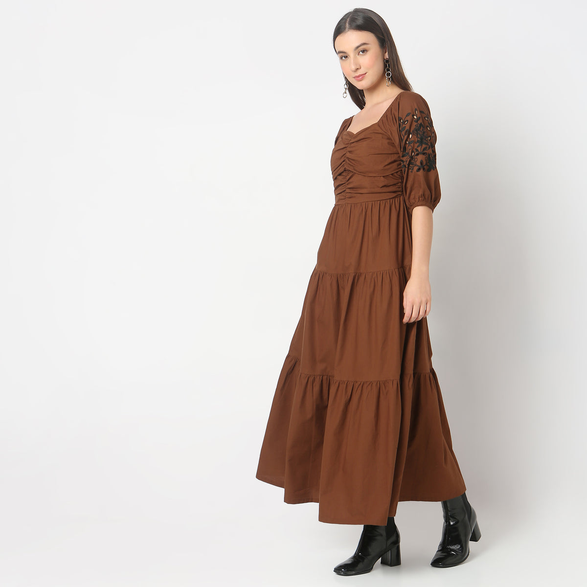 Straight Fit Embroidered Dress