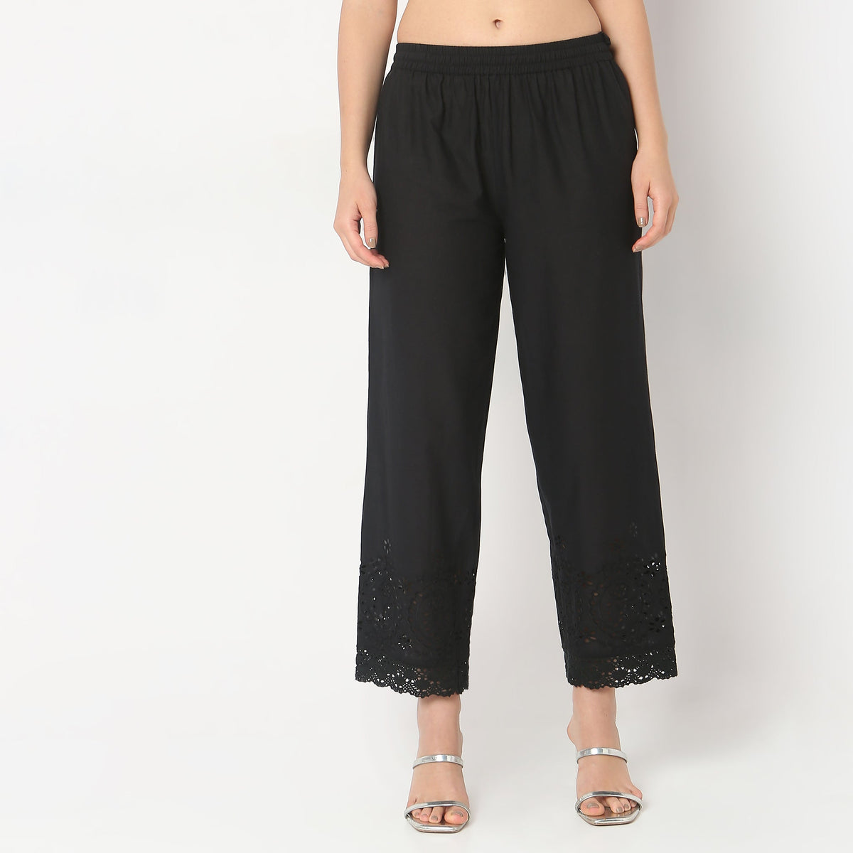 Regular Fit Embroidered Ethnic Pants