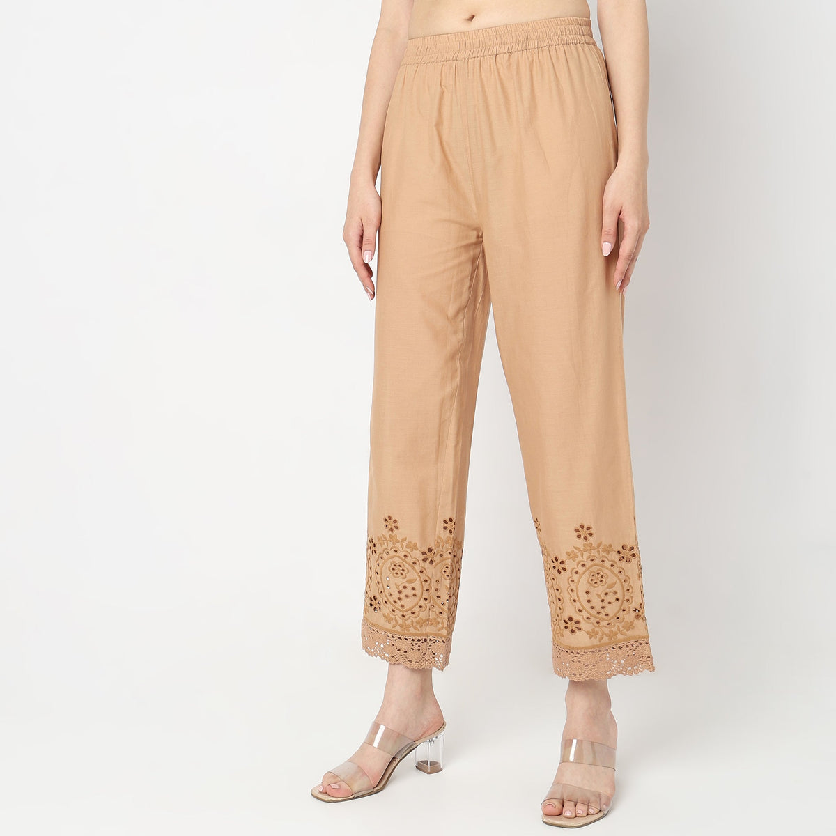 Regular Fit Embroidered Ethnic Pants