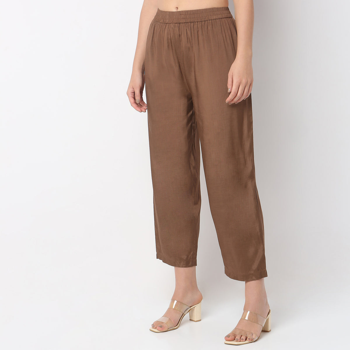 Straight Fit Mid Rise Pants