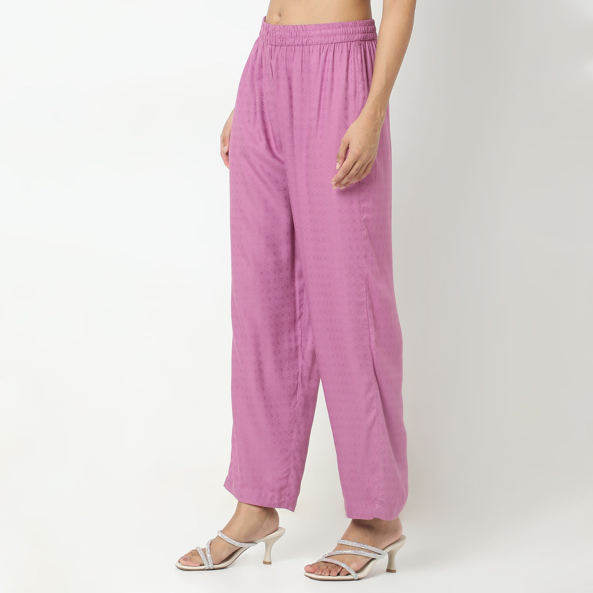 Regular Fit Printed Mid Rise Pants