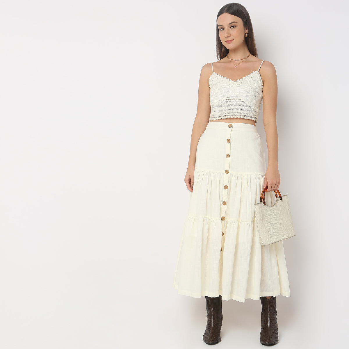 Flare Fit High Rise Skirts