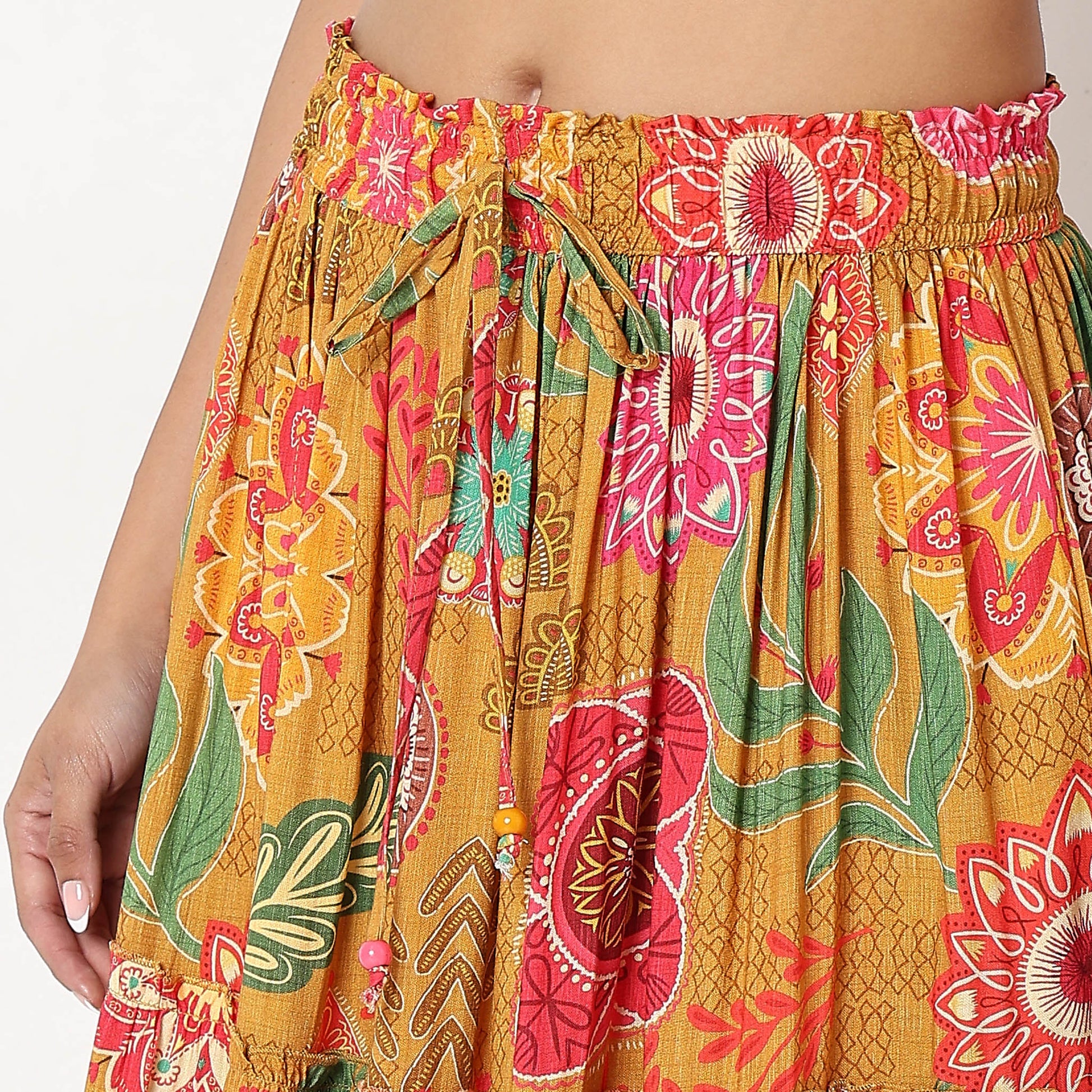 Flare Fit Printed Mid Rise Skirts