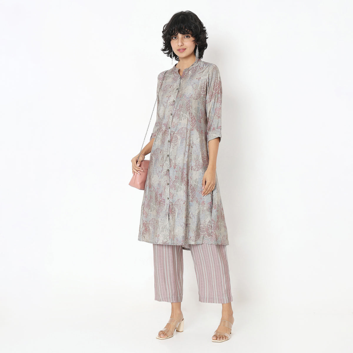 Regular Fit Printed Kurta with Pant Set