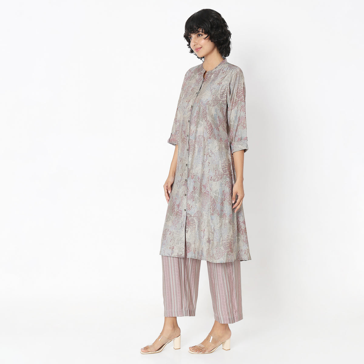 Regular Fit Printed Kurta with Pant Set