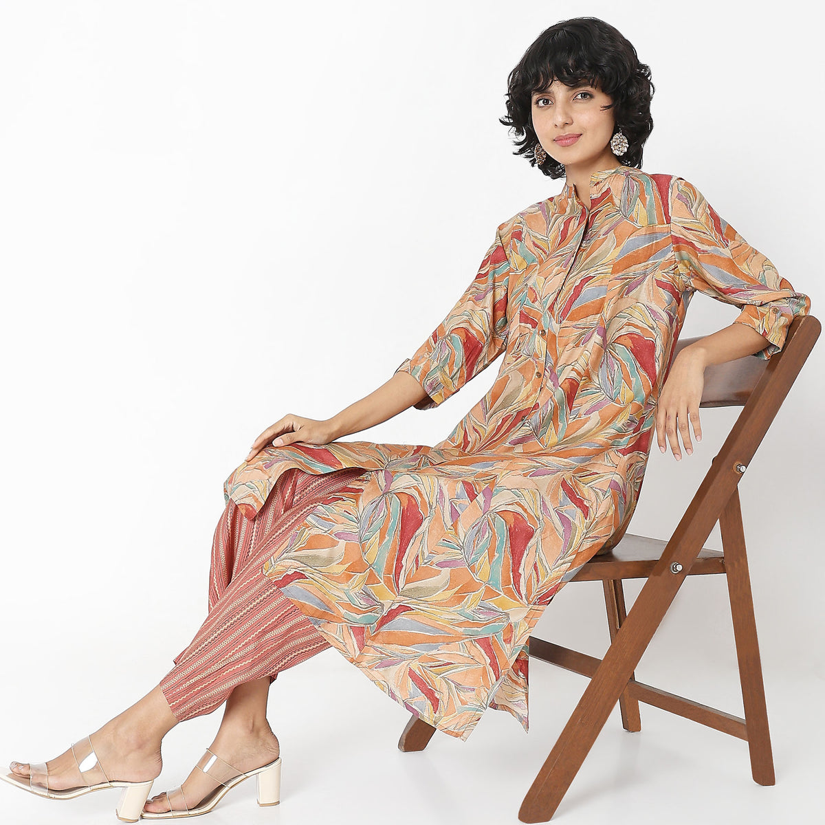 Regular Fit Printed Kurta with Pant Set