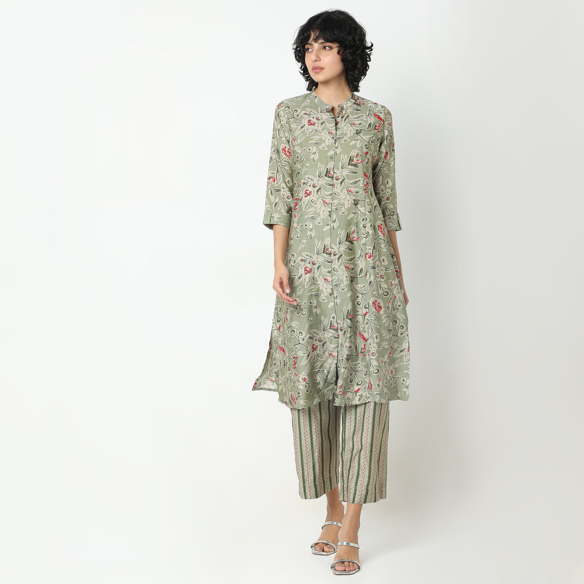 Flare Fit Printed Kurta with Pyjama Set