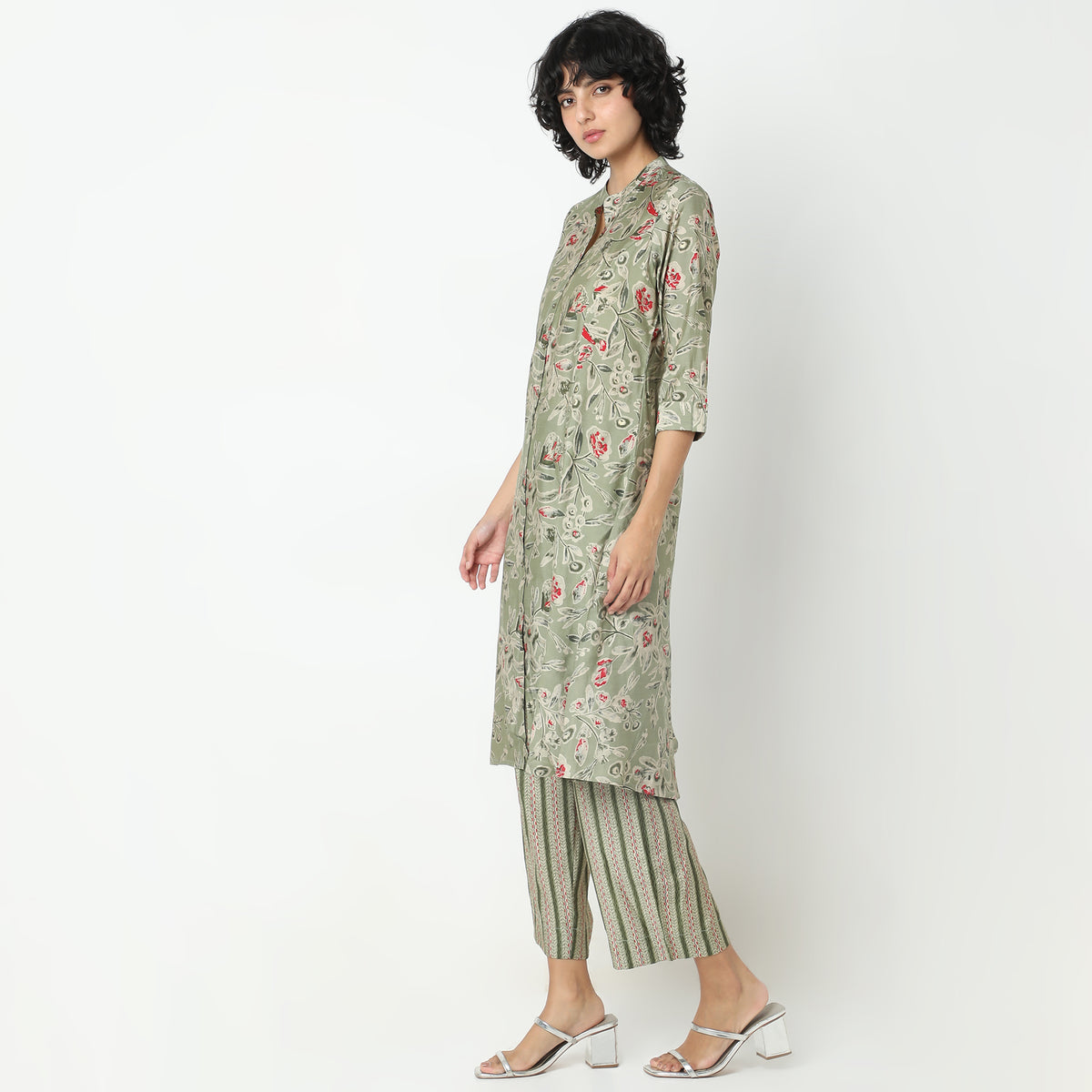 Flare Fit Printed Kurta with Pyjama Set