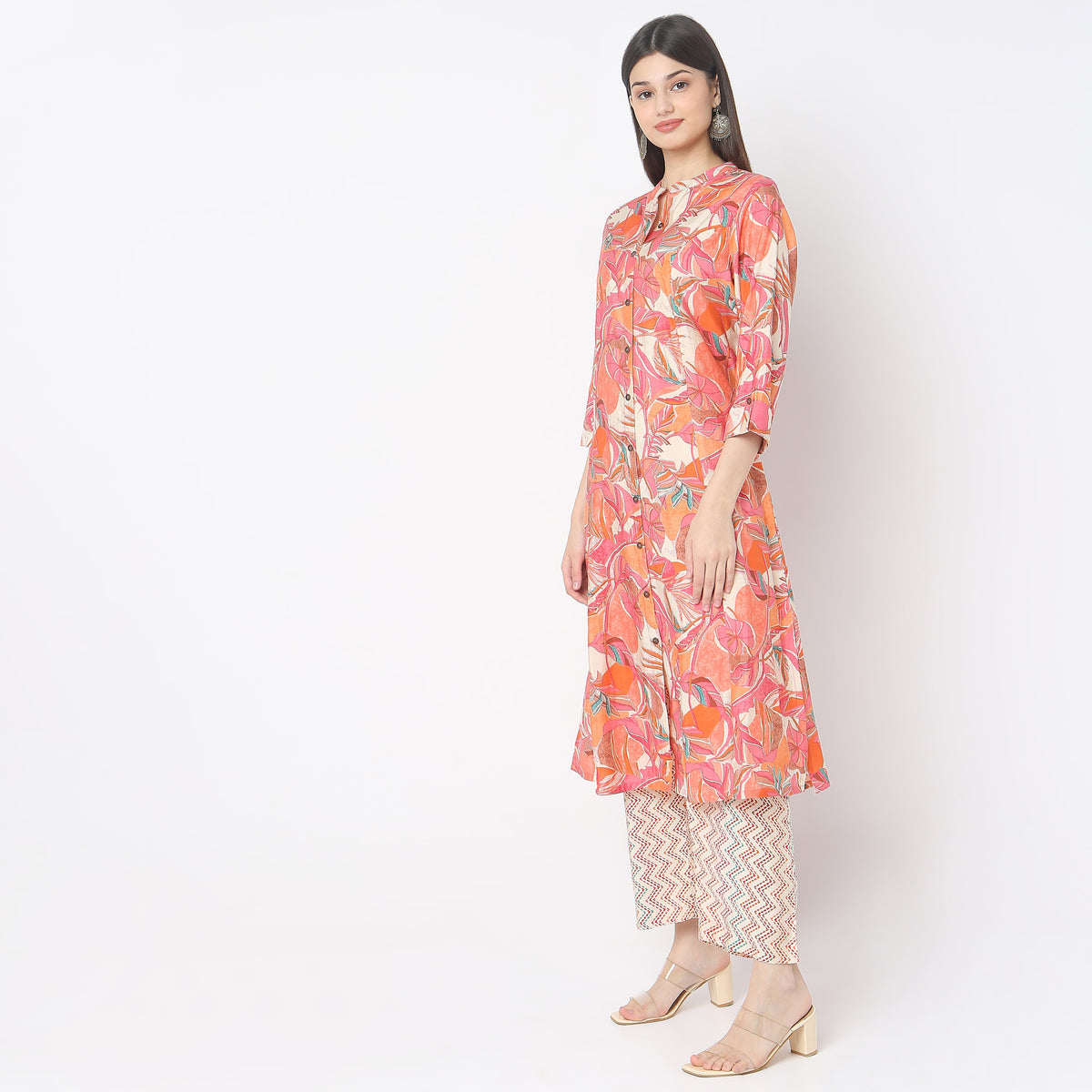 Regular Fit Printed Kurta with Pant Set