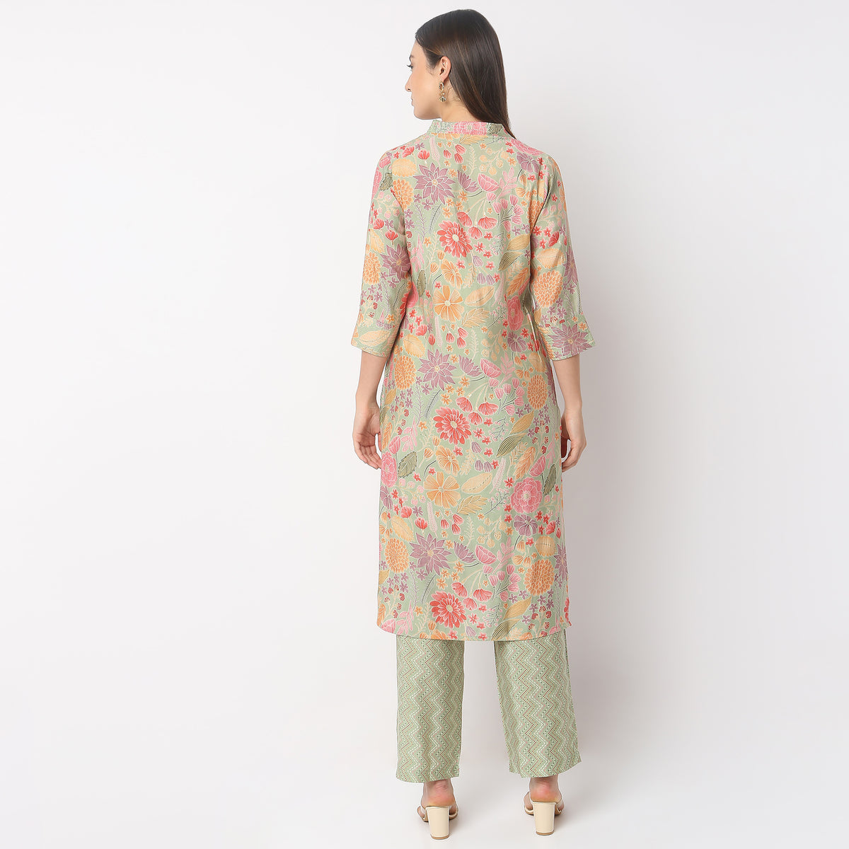 Regular Fit Printed Kurta with Pant Set