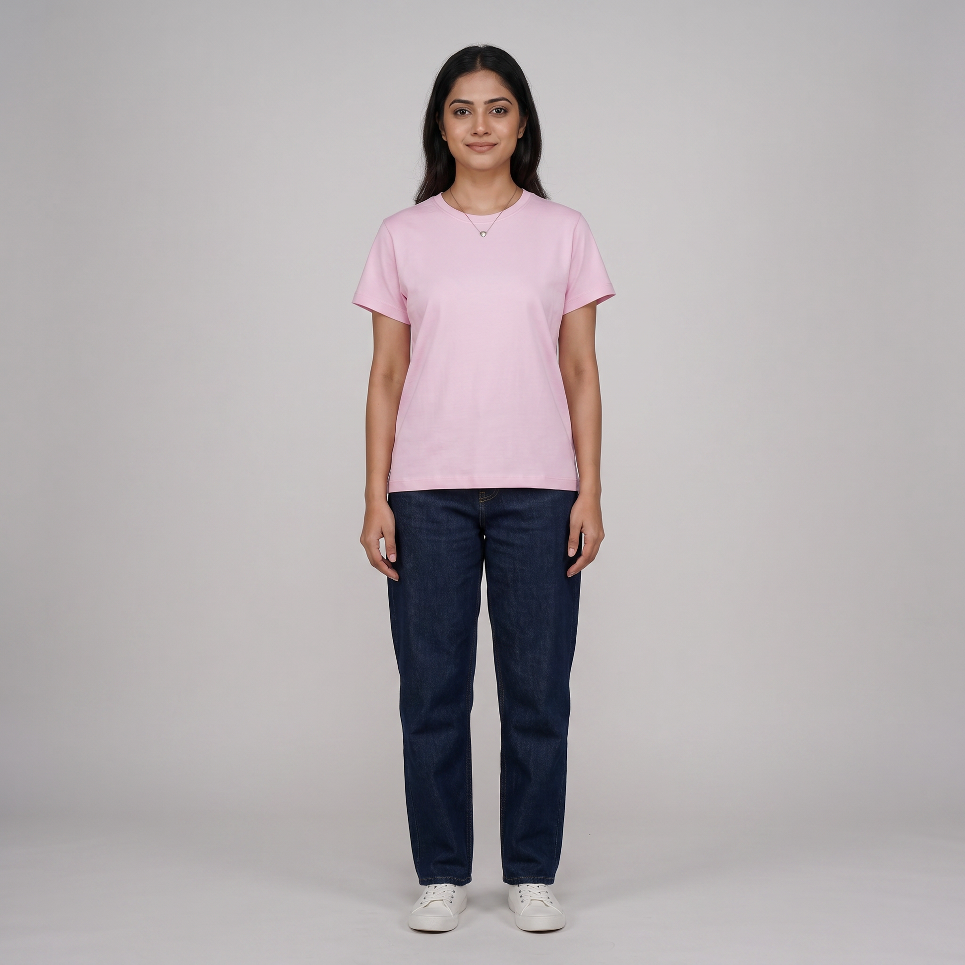 Cotton Solid Crew Neck T-Shirt