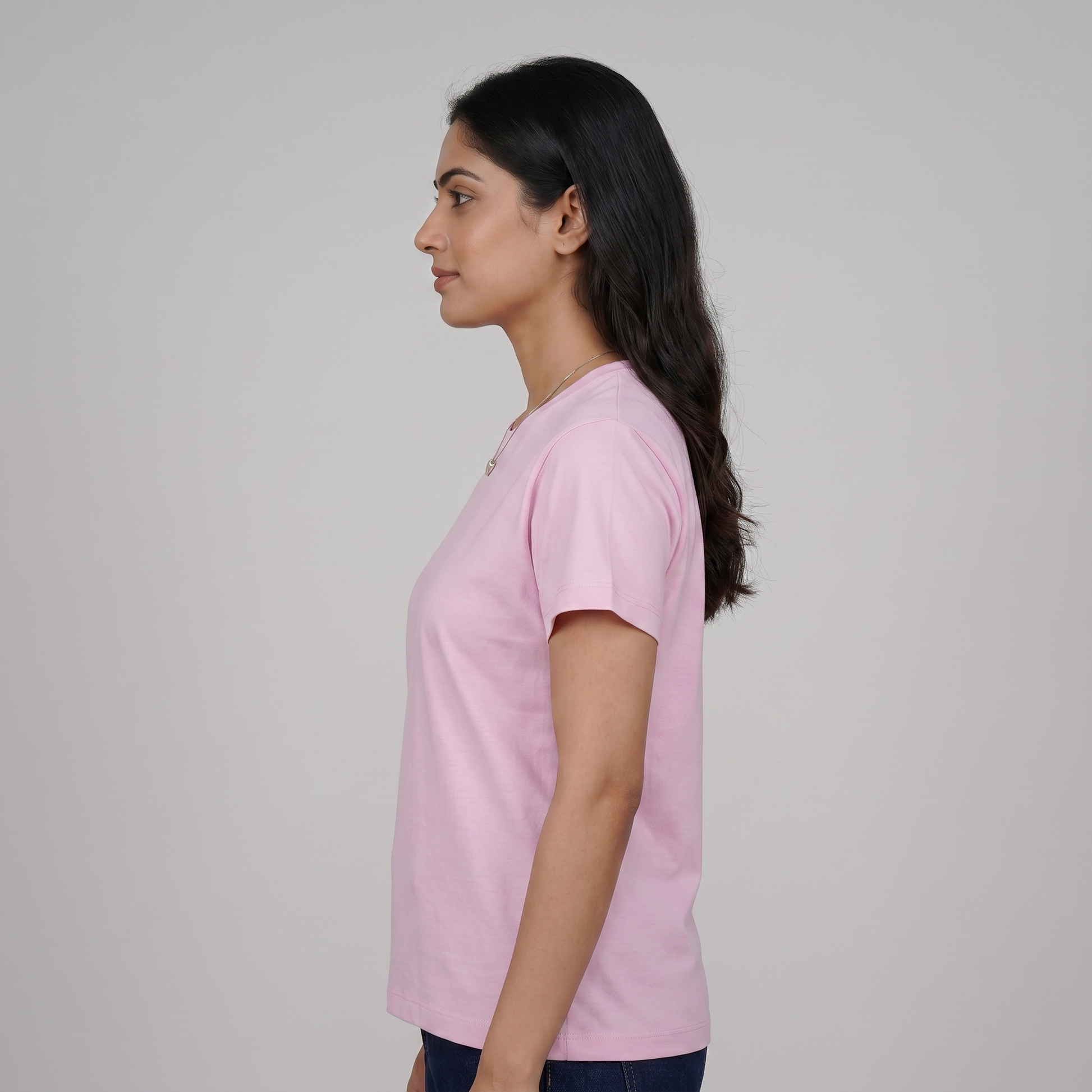 Cotton Solid Crew Neck T-Shirt