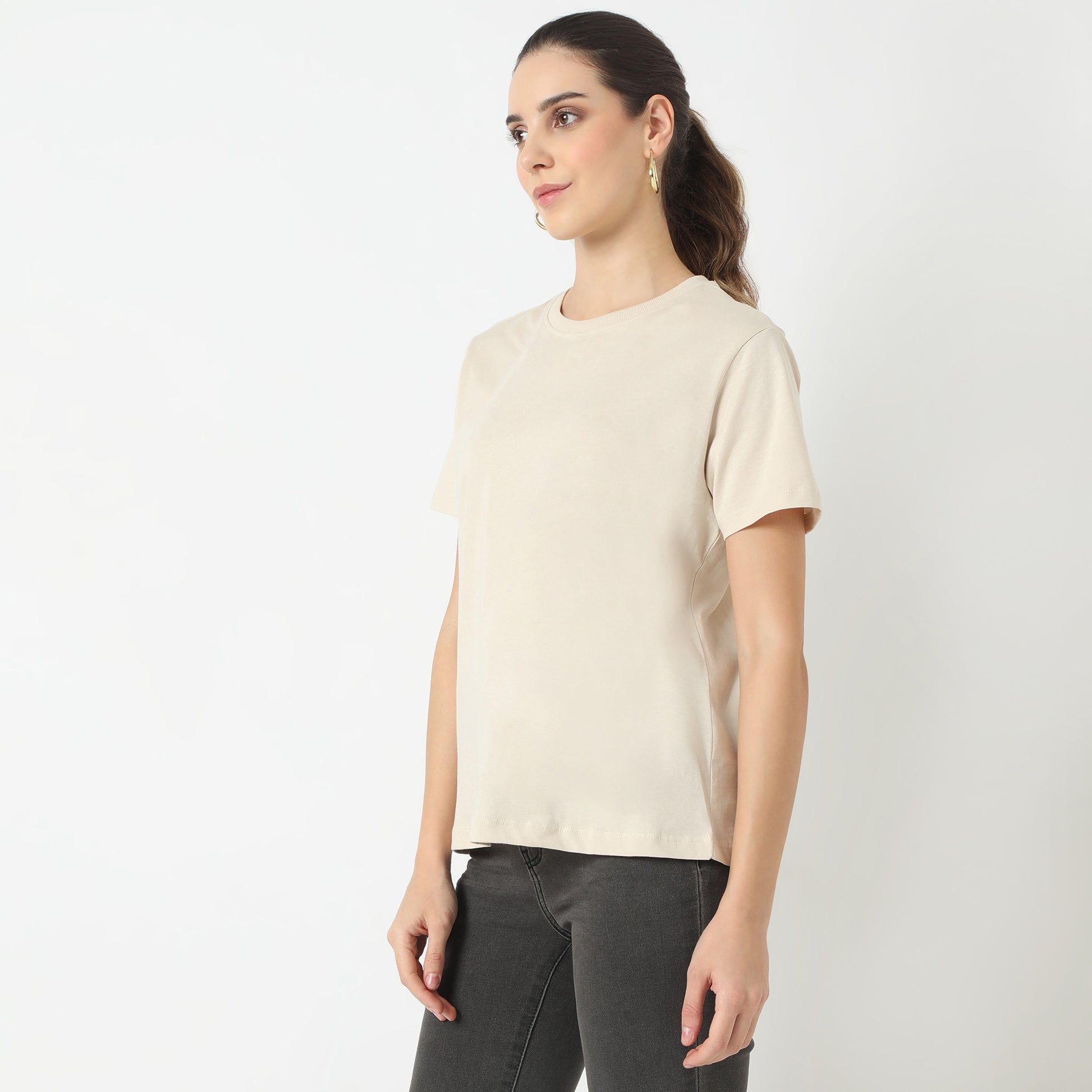 Regular Fit Solid T-Shirt