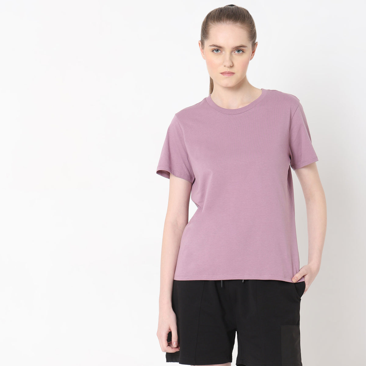 Regular Fit Solid T-Shirt