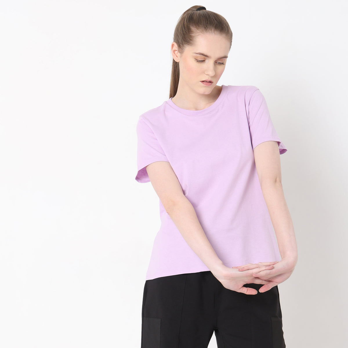 Regular Fit Solid T-Shirt