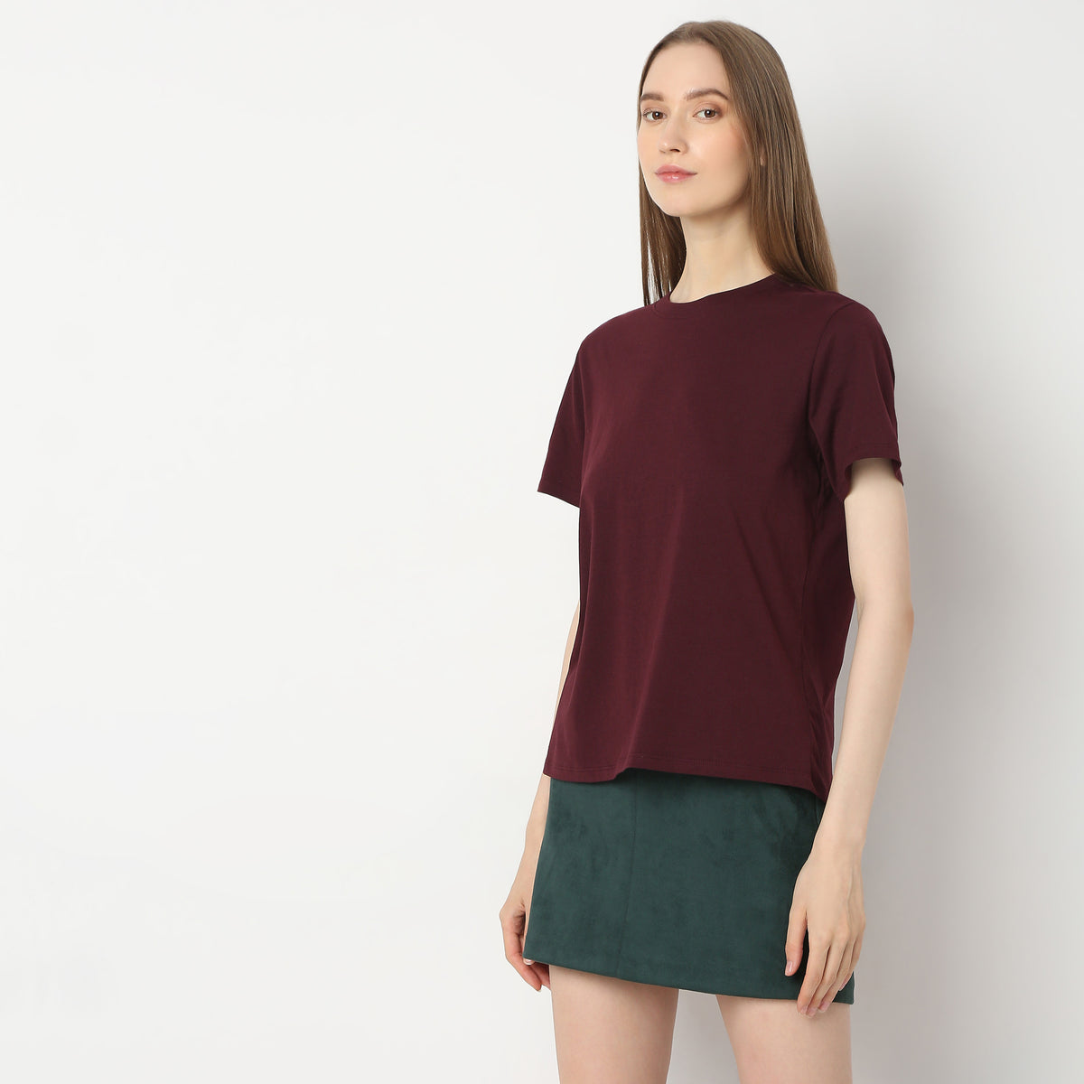 Regular Fit Solid T-Shirt