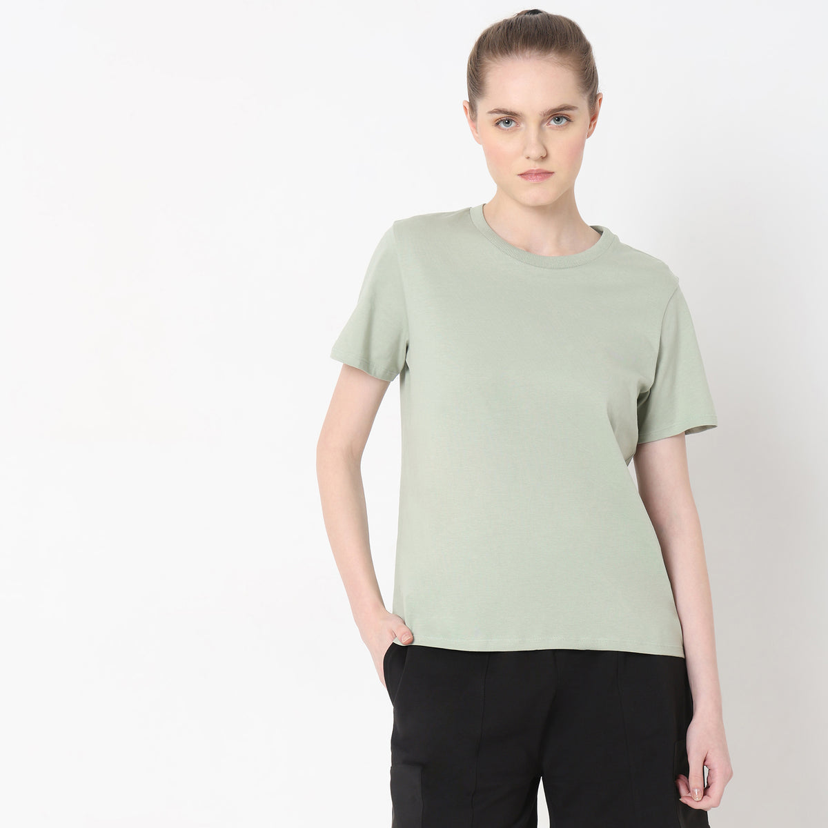 Regular Fit Solid T-Shirt