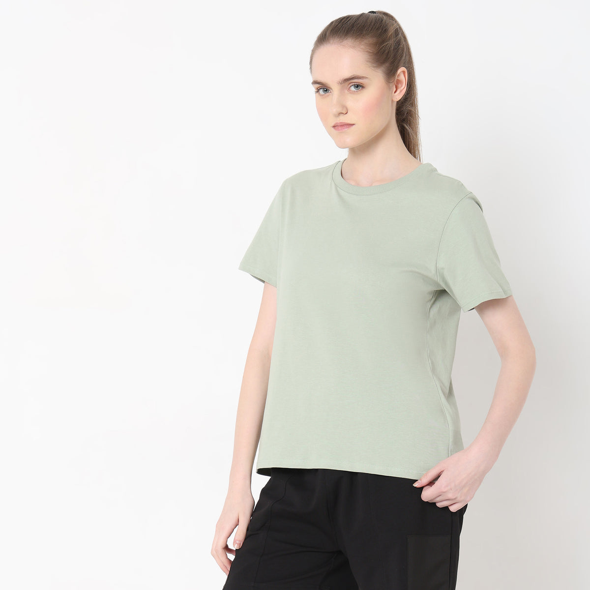 Regular Fit Solid T-Shirt