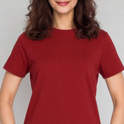 Knitted Cotton Solid T-Shirt