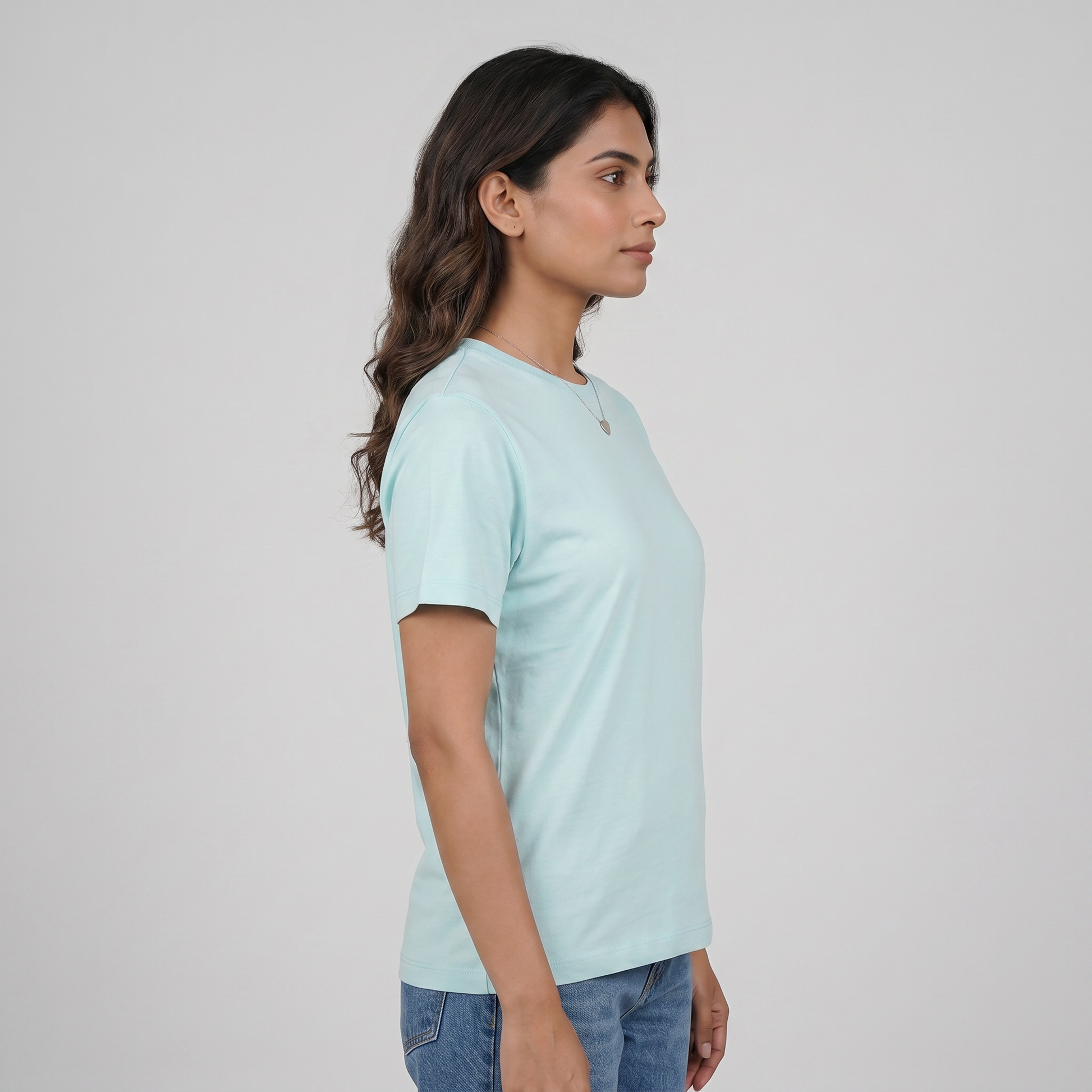 Knitted Cotton Solid T-Shirt