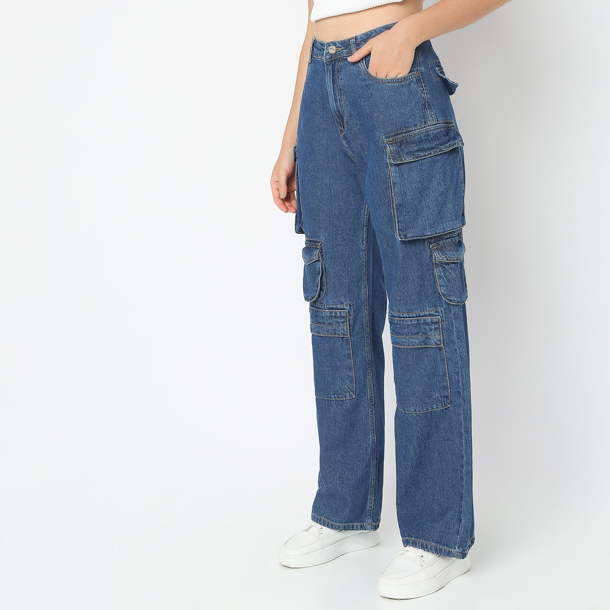 Cargo Fit High Rise Jeans