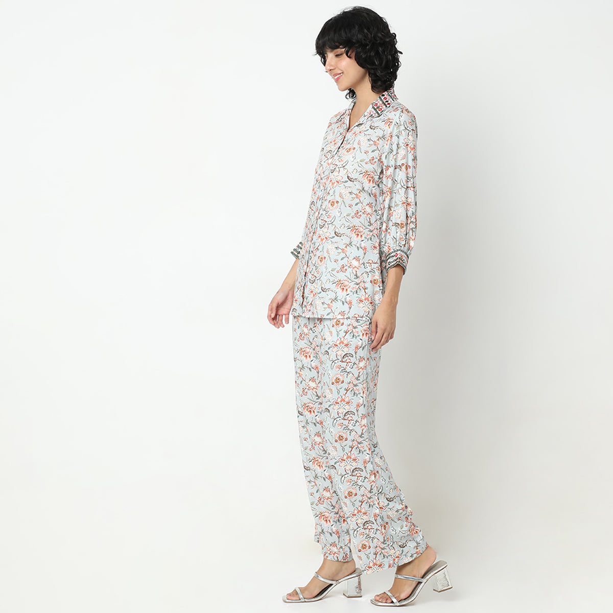 Straight Fit Printed Tunic Shirt with Pant Set