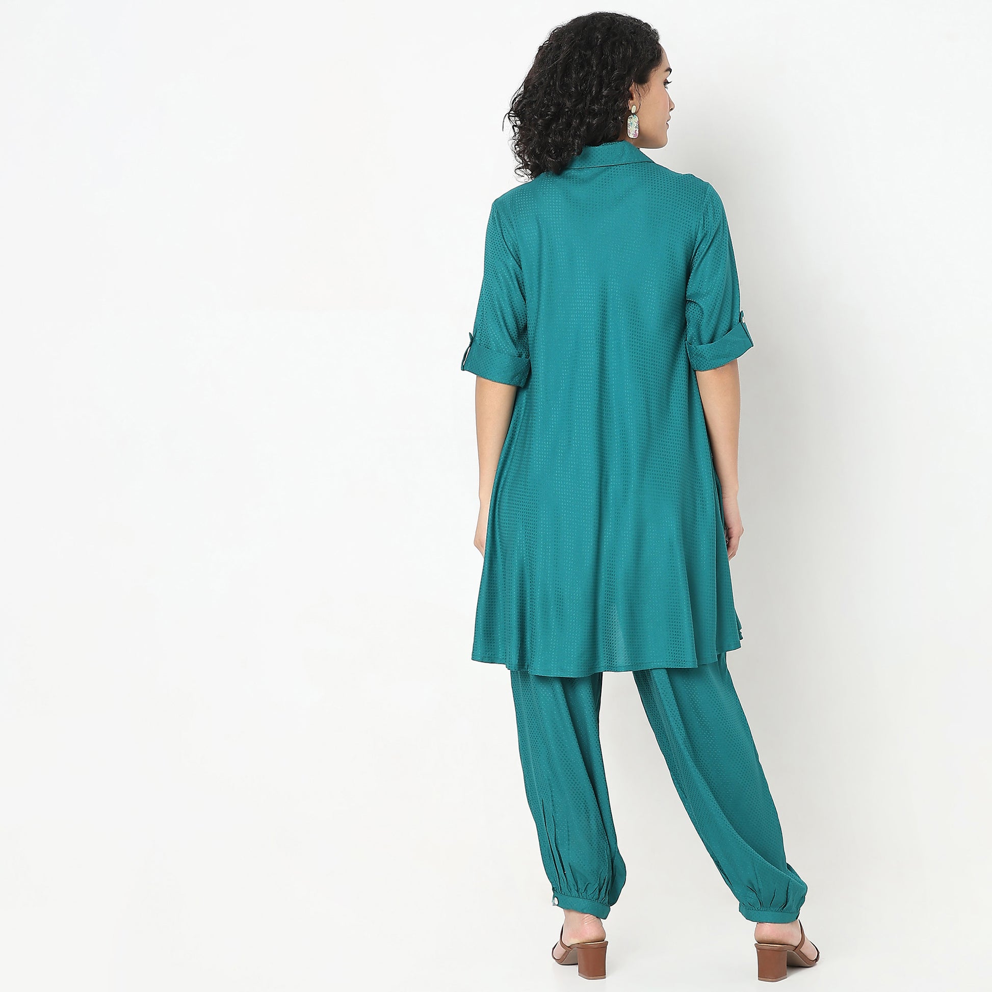 Regular Fit Embroidered Kurta with Pant Set