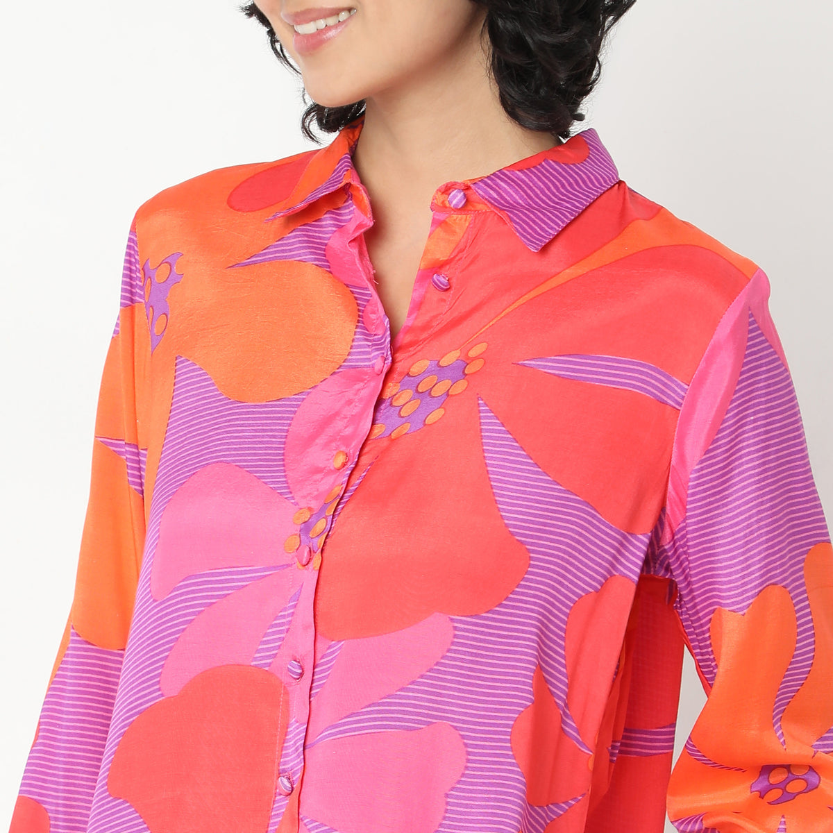 Straight Fit Printed Tunic Shirt with Pant Set