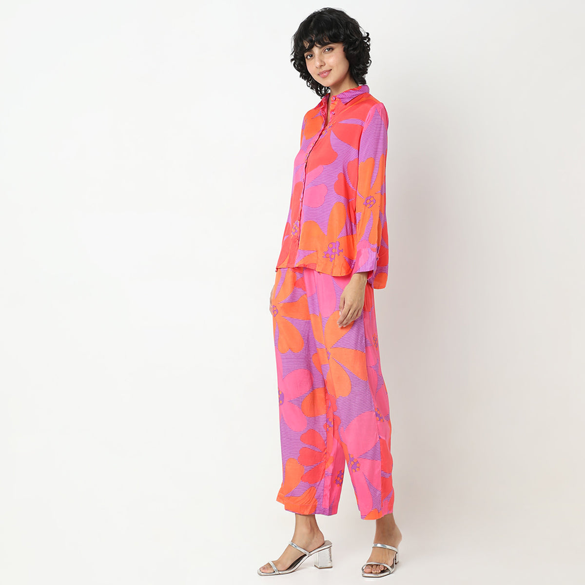 Straight Fit Printed Tunic Shirt with Pant Set