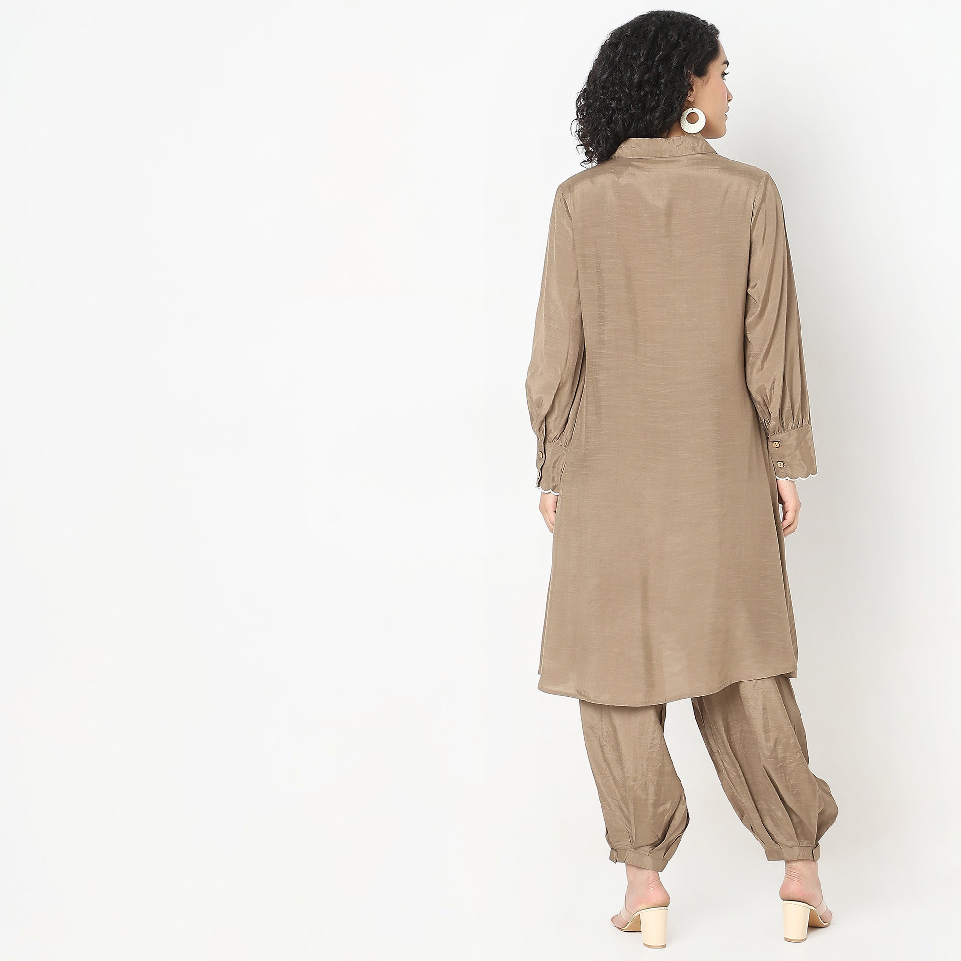 Regular Fit Embroidered Kurta with Pant Set