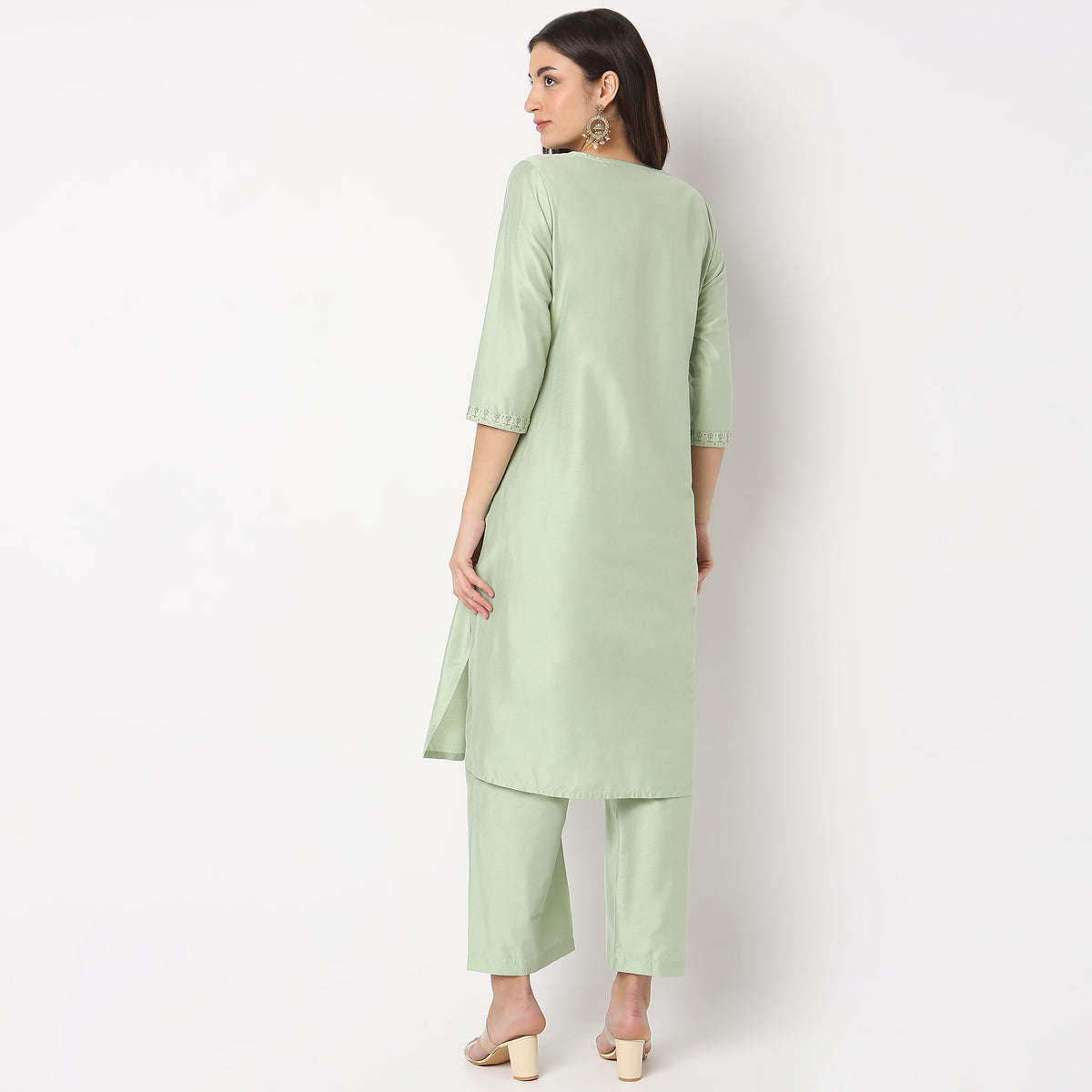 Regular Fit Embroidered Kurta and Pant with Dupatta Set