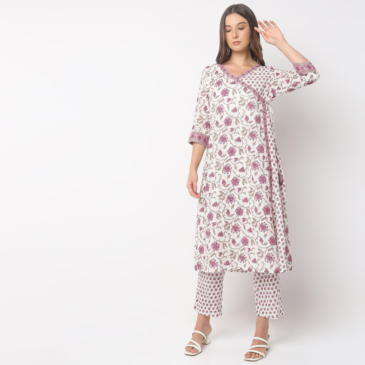 Regular Fit Floral Kurta and Pant with Dupatta Set