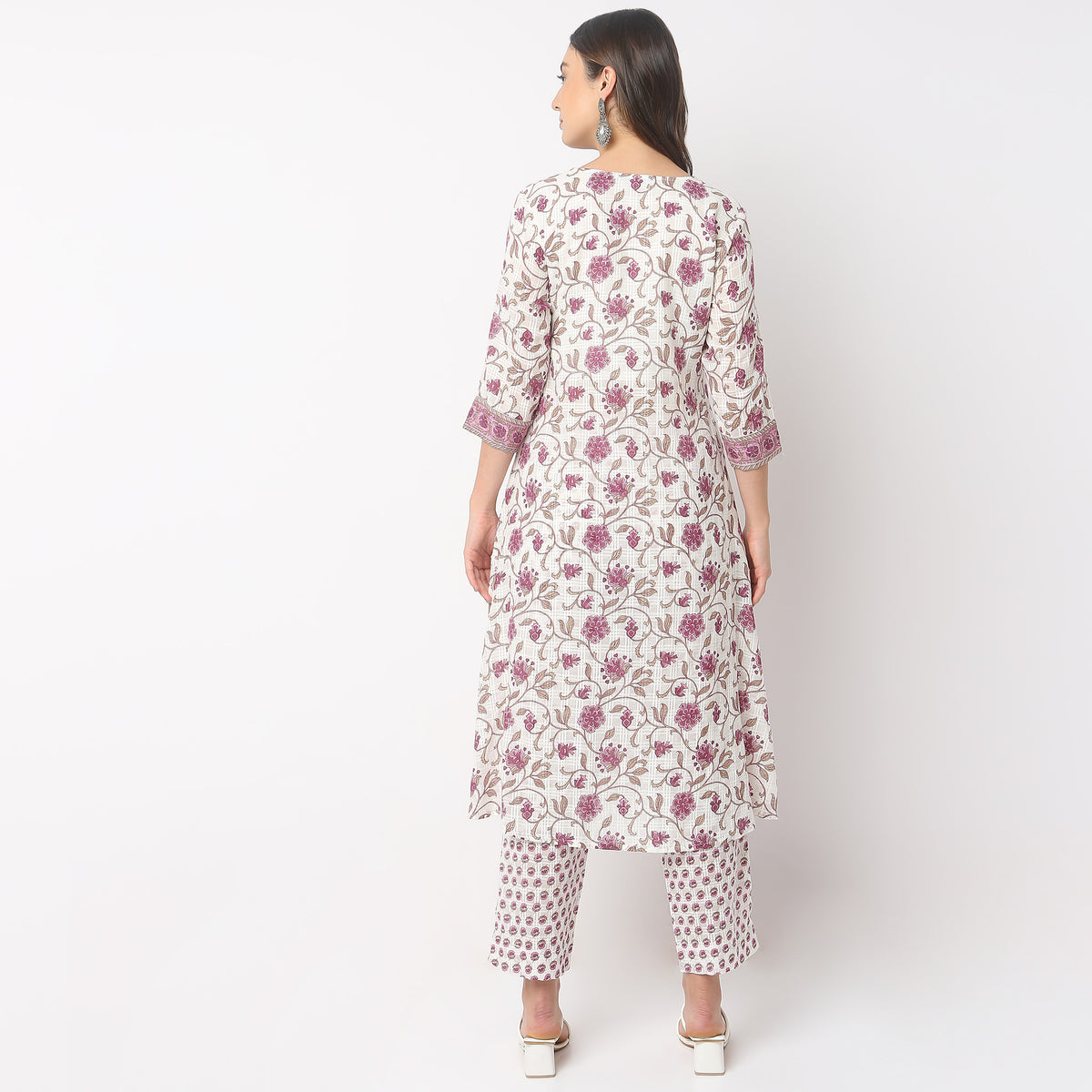 Regular Fit Floral Kurta and Pant with Dupatta Set