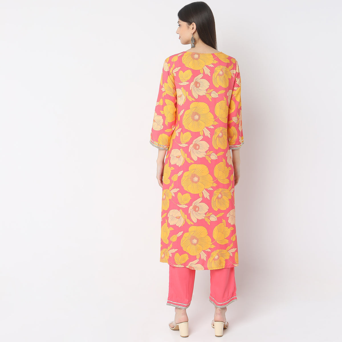 Regular Fit Printed Kurta with Pant & Dupatta Set