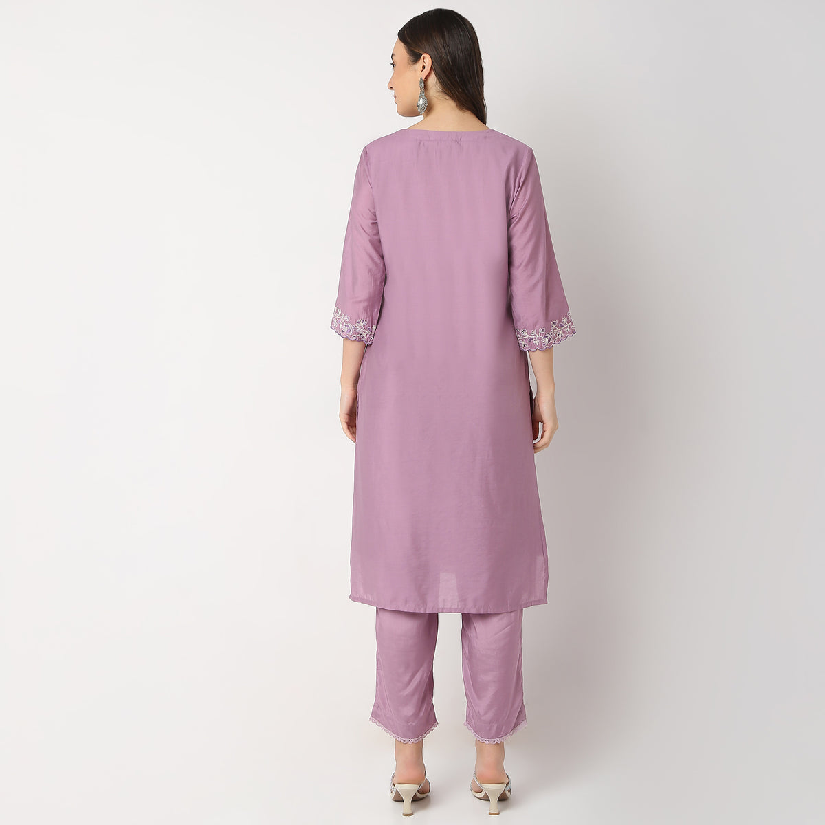 Regular Fit Embroidered Kurta and Pant with Dupatta Set