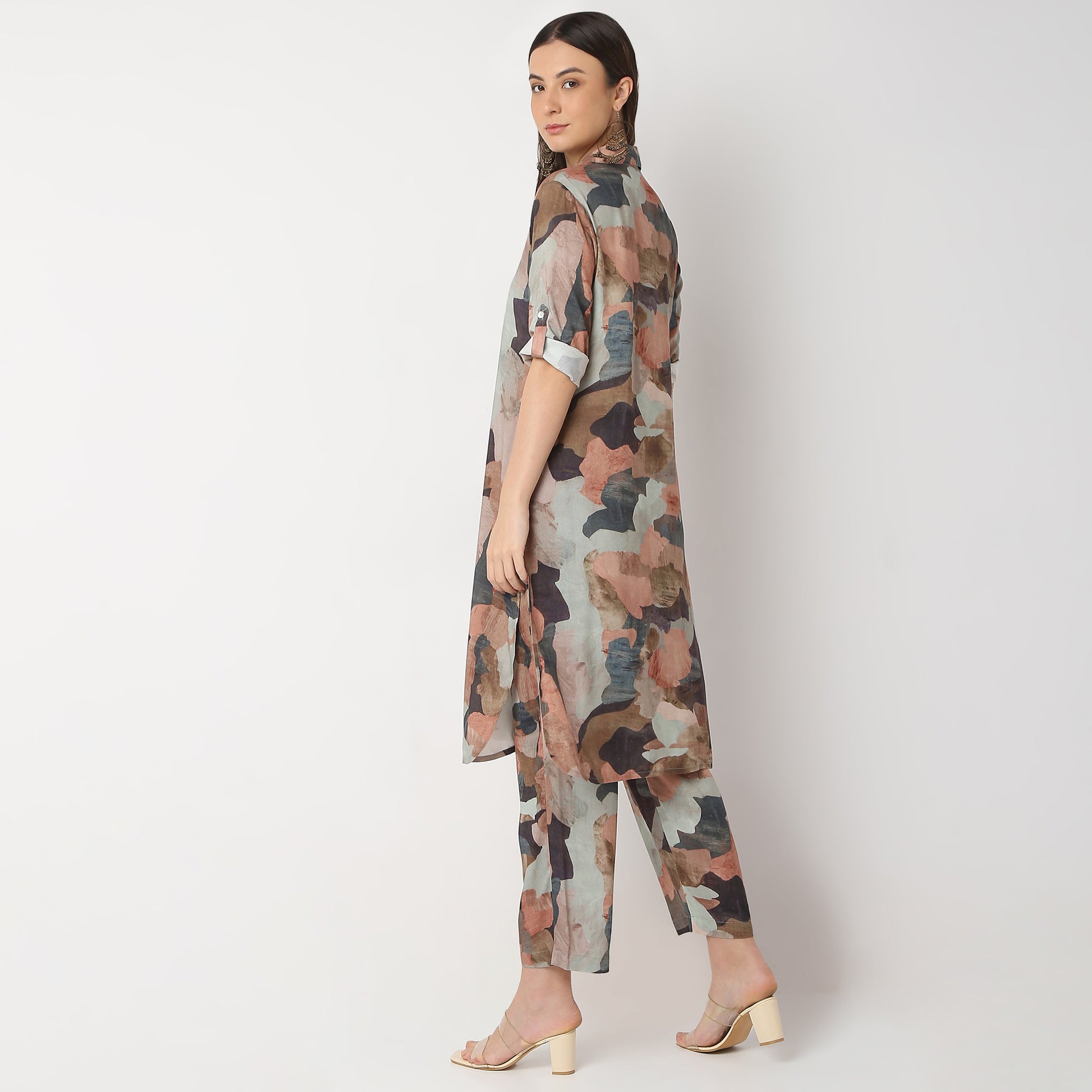 Flare Fit Printed Kurta with Pant Set