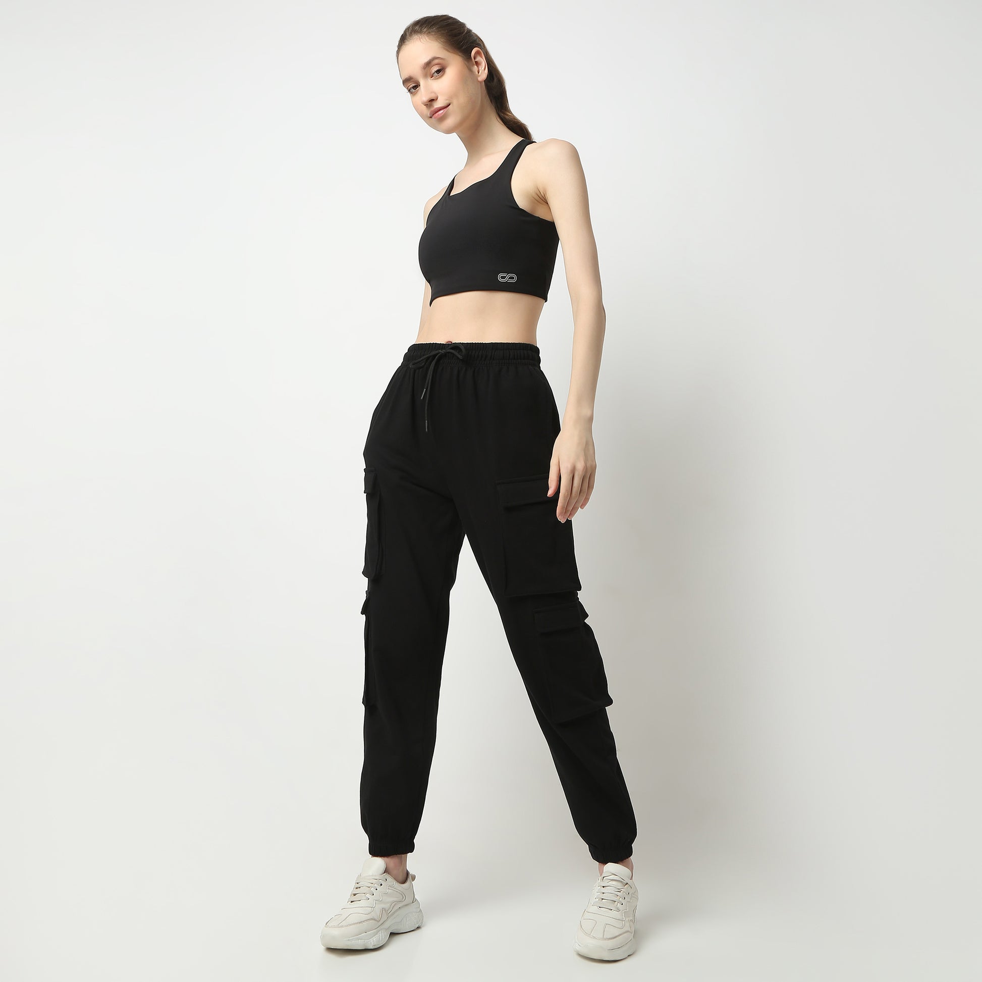 Regular Fit Solid Mid Rise Joggers