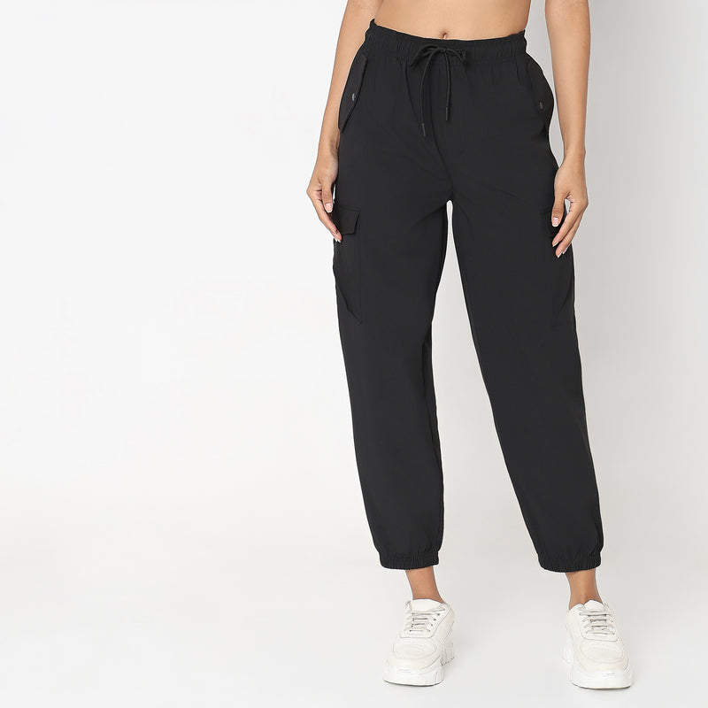 Solid Ribbed Joggers